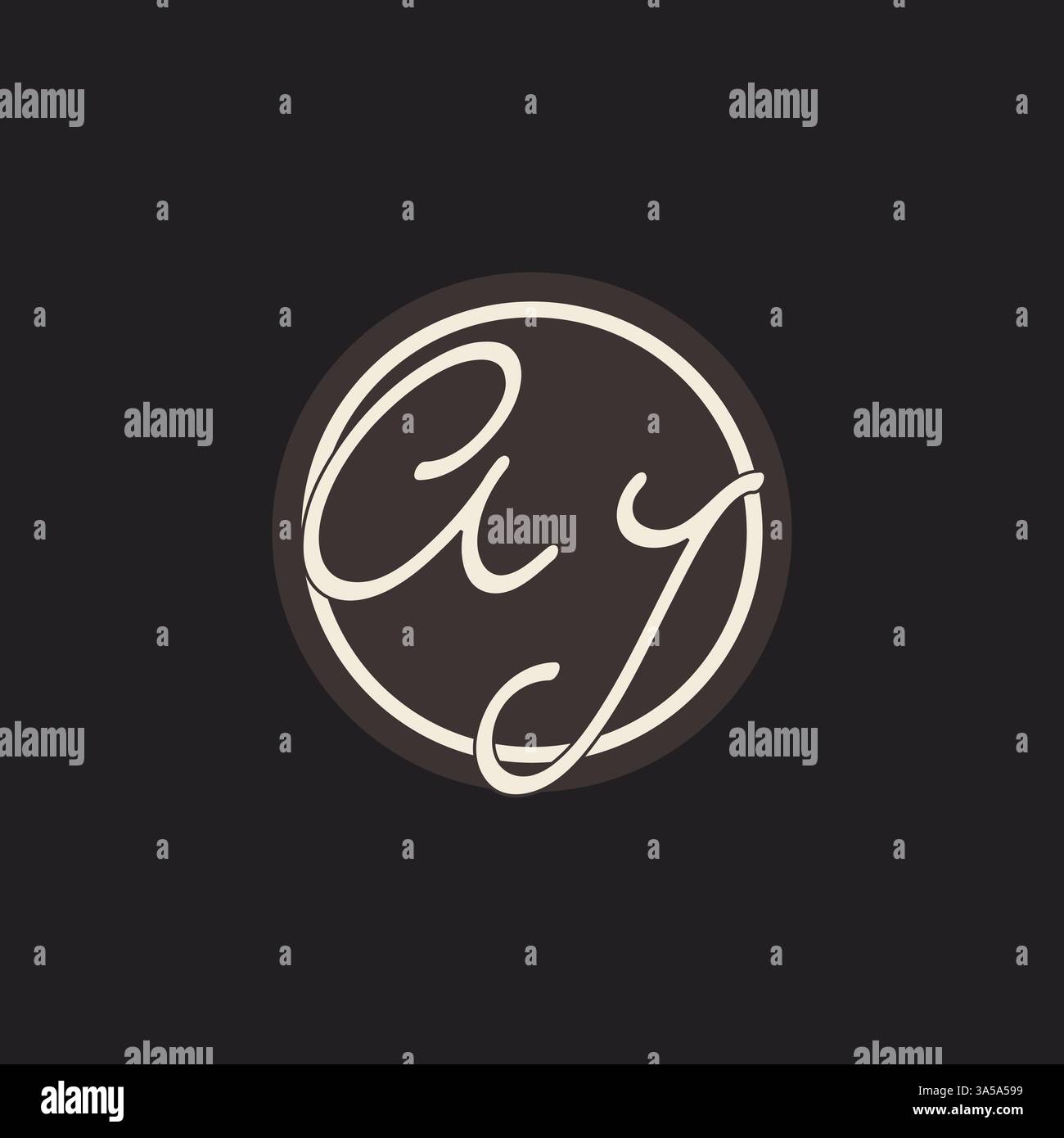Initial letter AJ monogram logo with simple and creative cirle line design ideas vector graphic Stock Vector