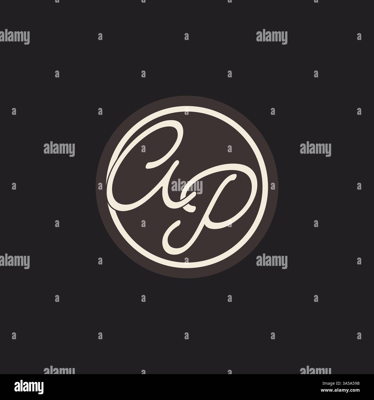 Initial letter AP monogram logo with simple and creative cirle line design ideas vector graphic Stock Vector