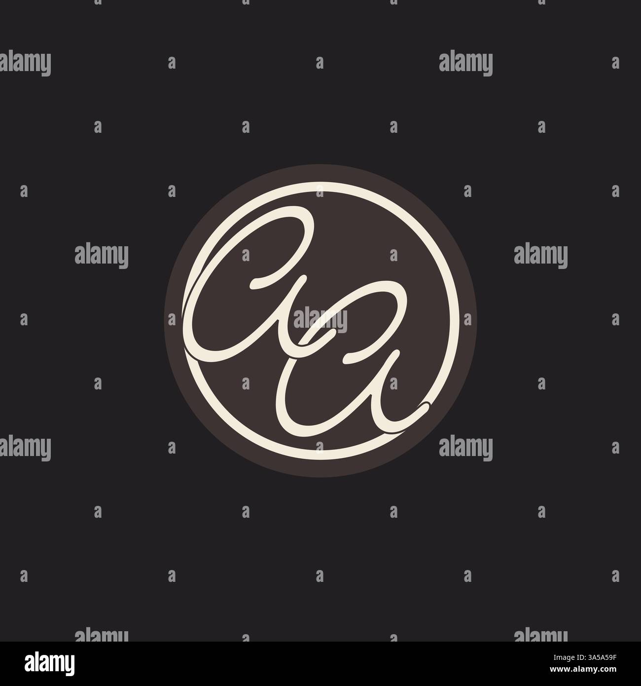 Initial letter AA monogram logo with simple and creative cirle line design ideas vector graphic Stock Vector
