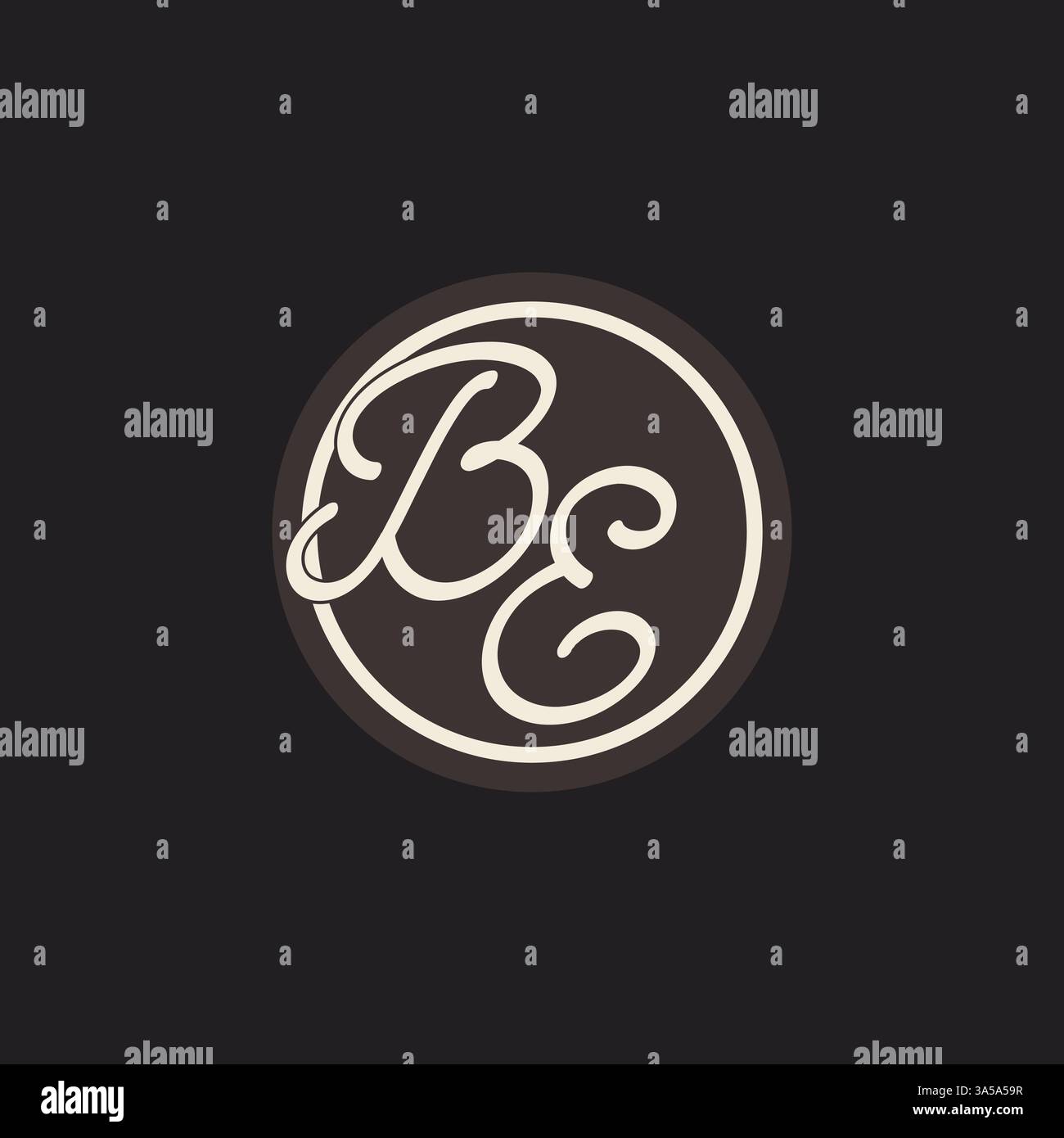 Initial letter BE monogram logo with simple and creative cirle line design ideas vector graphic Stock Vector