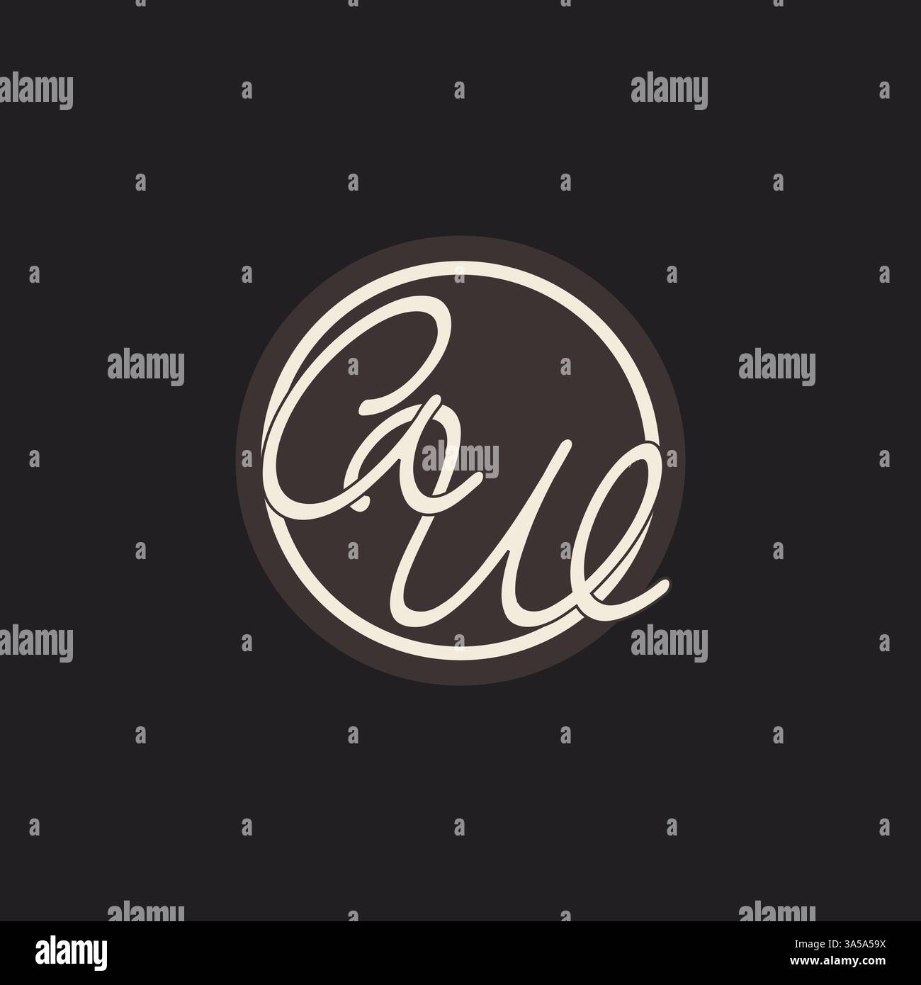 Initial letter AW monogram logo with simple and creative cirle line design ideas vector graphic Stock Vector