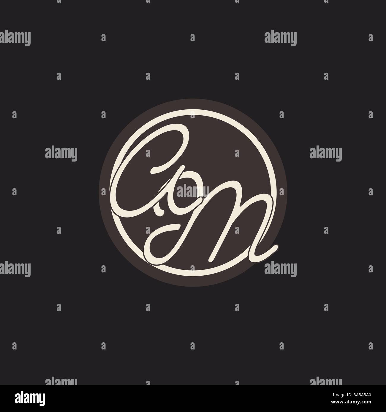 Initial letter AM monogram logo with simple and creative cirle line design ideas vector graphic Stock Vector