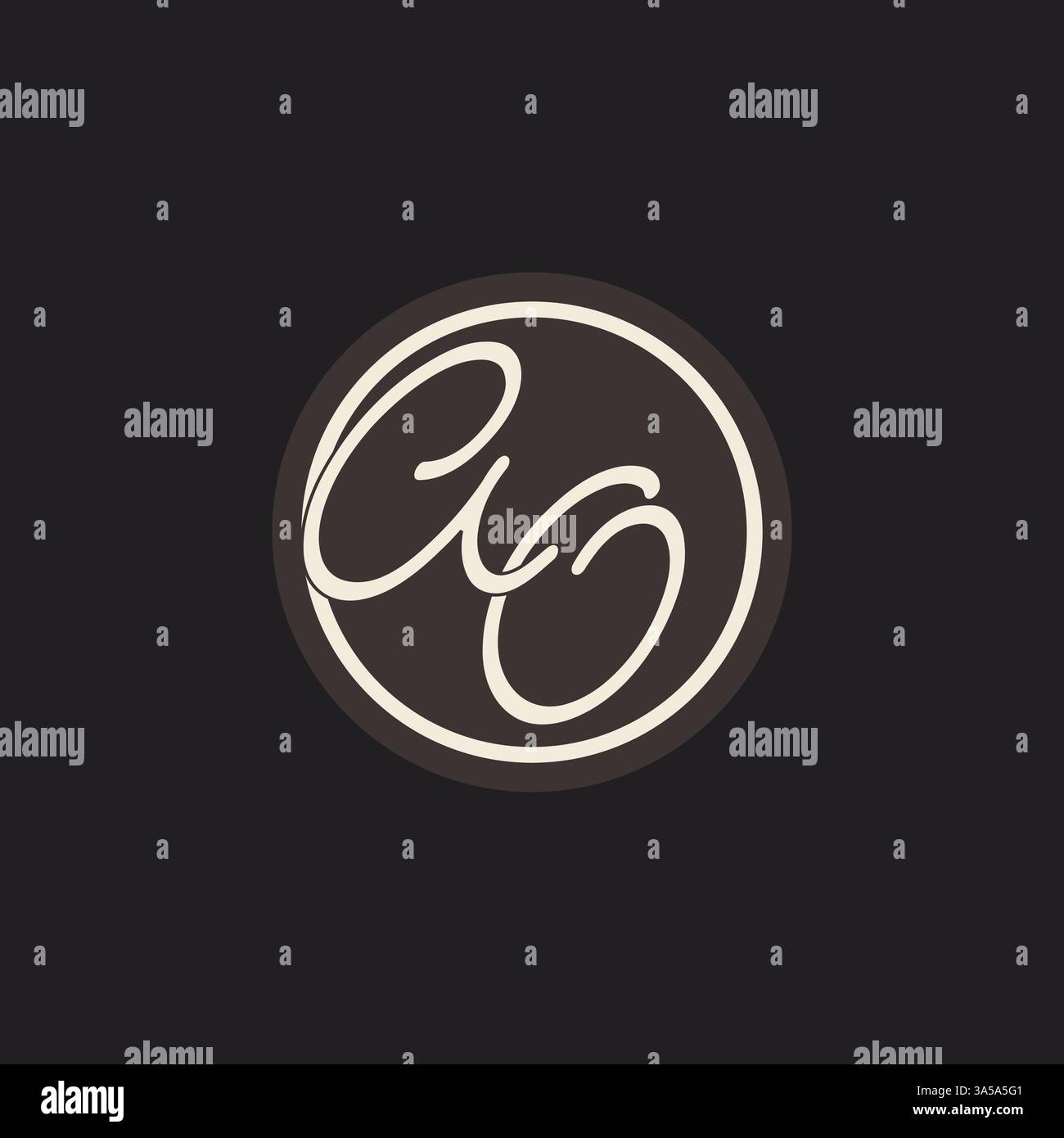 Initial letter AO monogram logo with simple and creative cirle line design ideas vector graphic Stock Vector