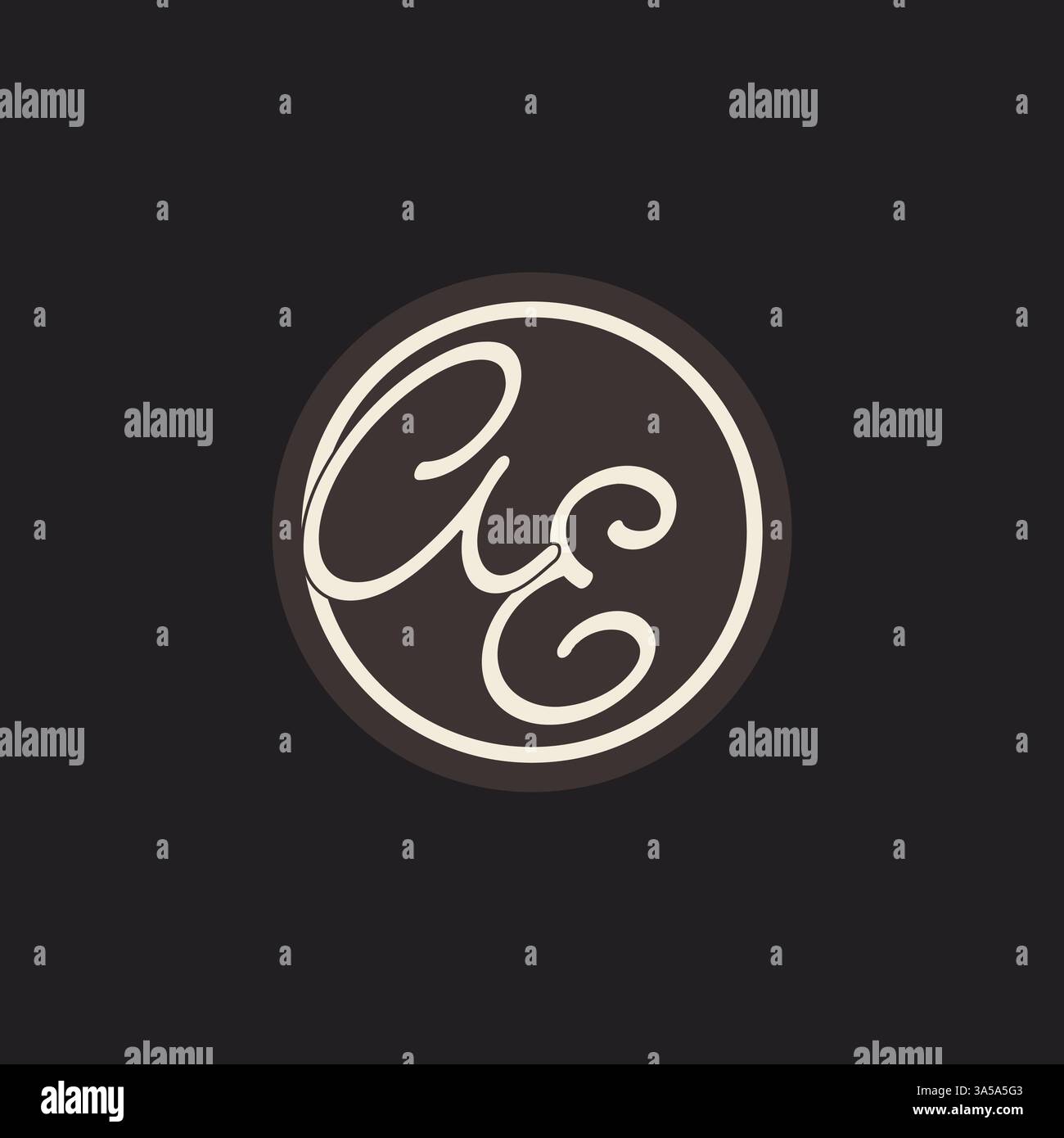 Initial letter AE monogram logo with simple and creative cirle line design ideas vector graphic Stock Vector