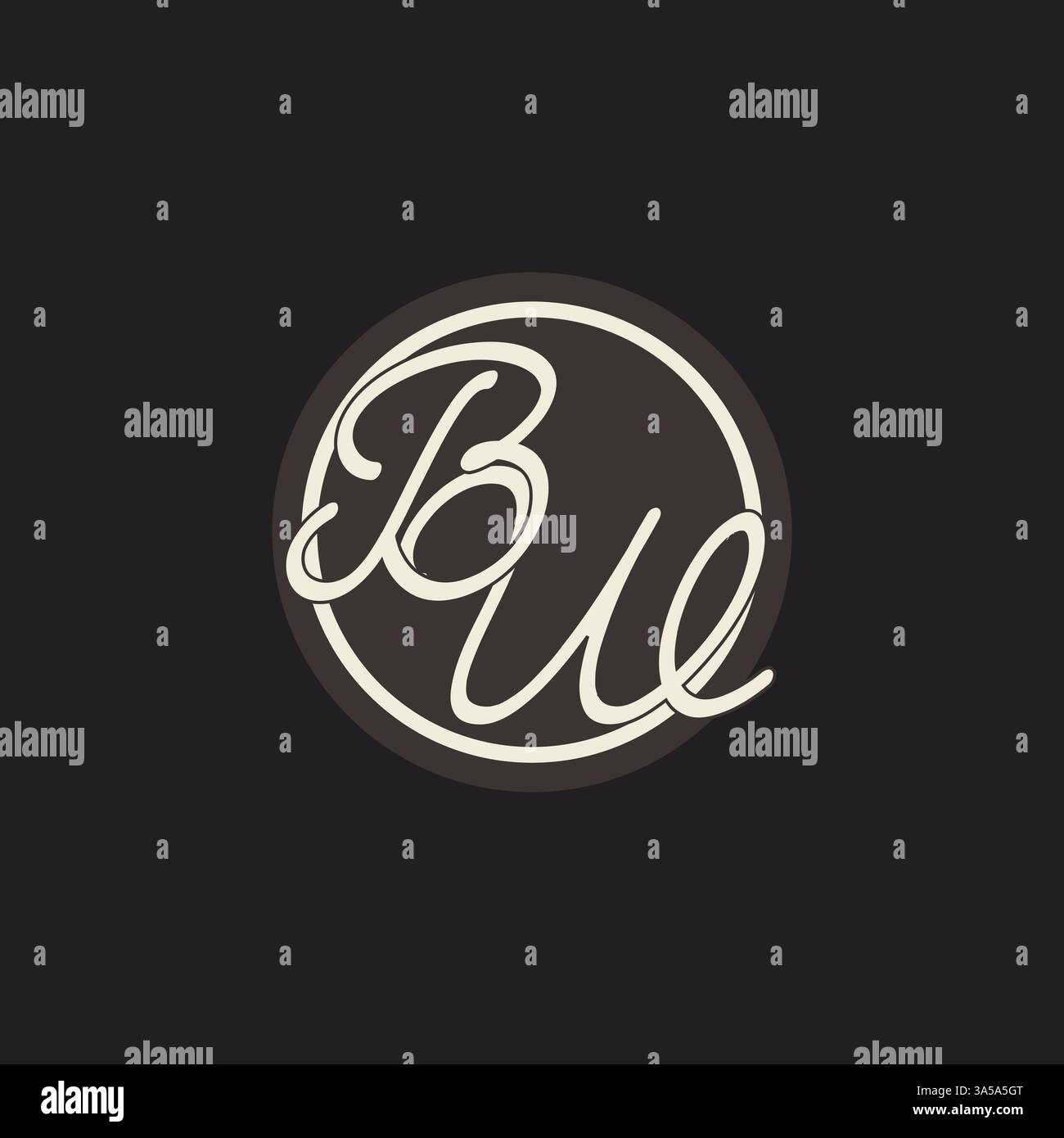 Initial letter BW monogram logo with simple and creative cirle line design ideas vector graphic Stock Vector