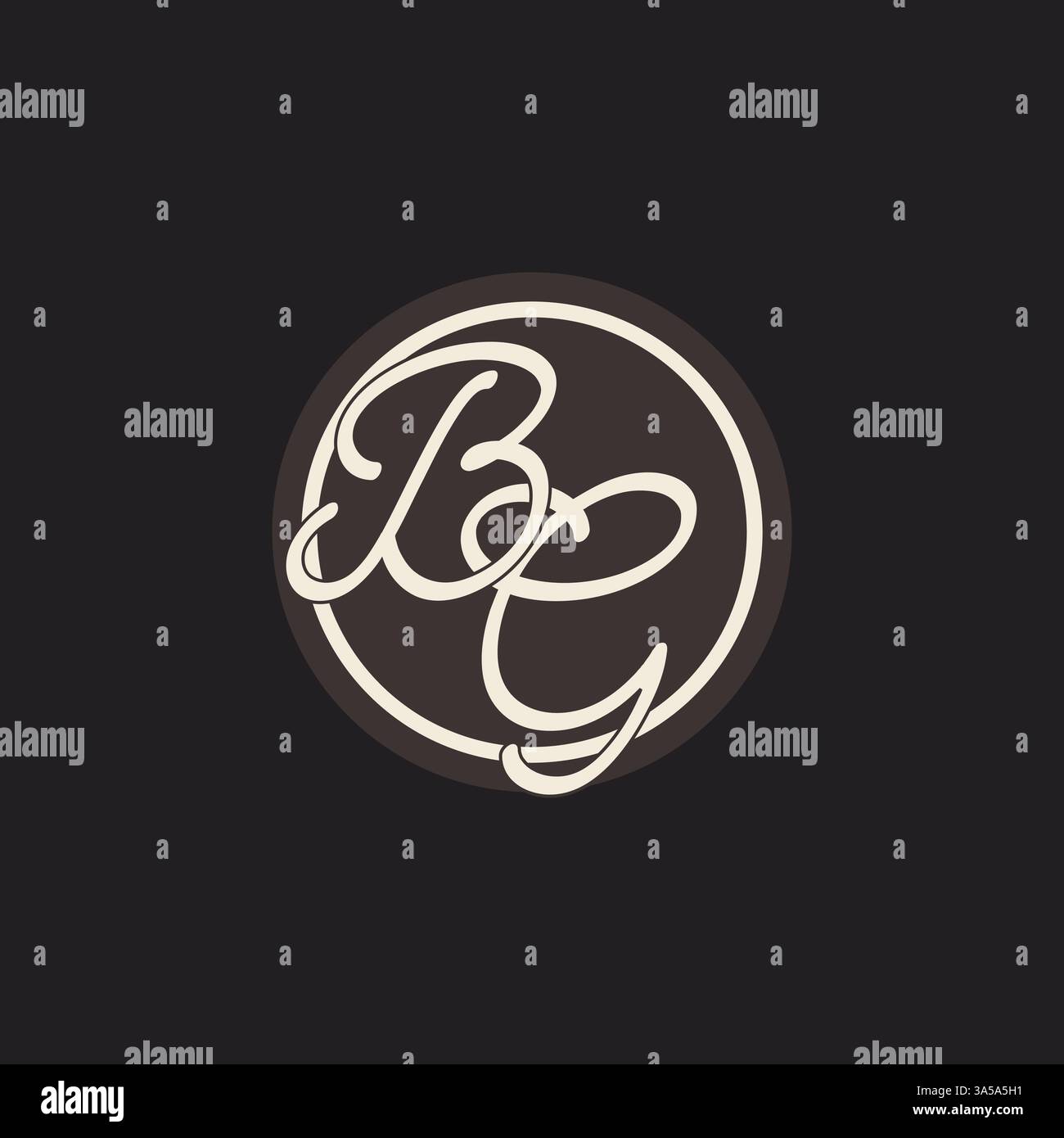 Initial letter BG monogram logo with simple and creative cirle line design ideas vector graphic Stock Vector