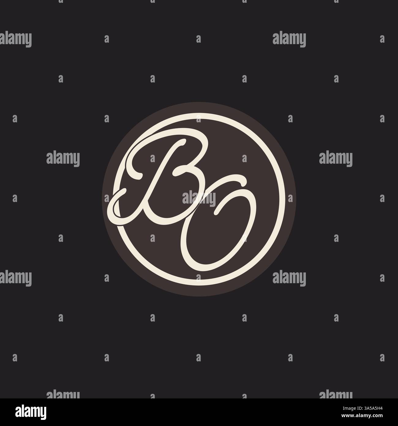 Initial letter BO monogram logo with simple and creative cirle line design ideas vector graphic Stock Vector