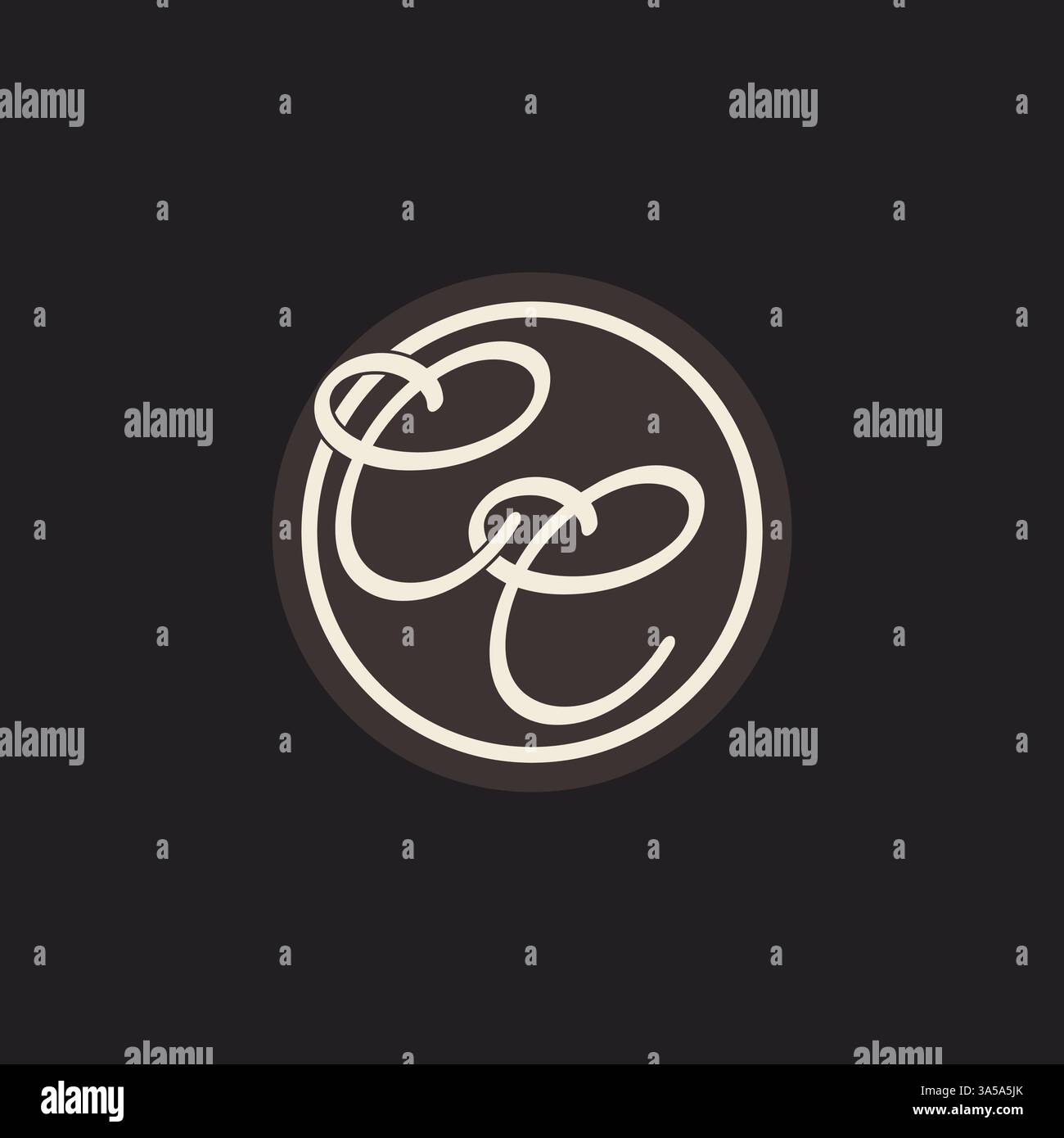 Initial letter CC monogram logo with simple and creative cirle line design ideas vector graphic Stock Vector