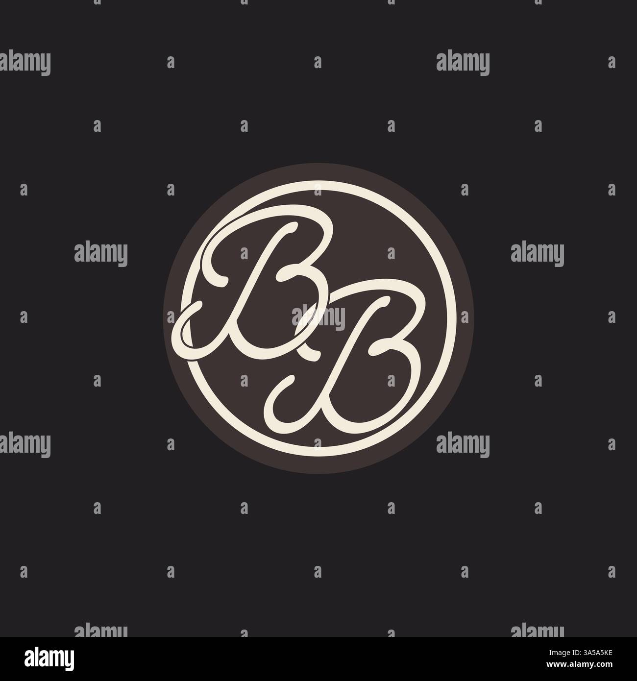 Initial letter BB monogram logo with simple and creative cirle line design ideas vector graphic Stock Vector