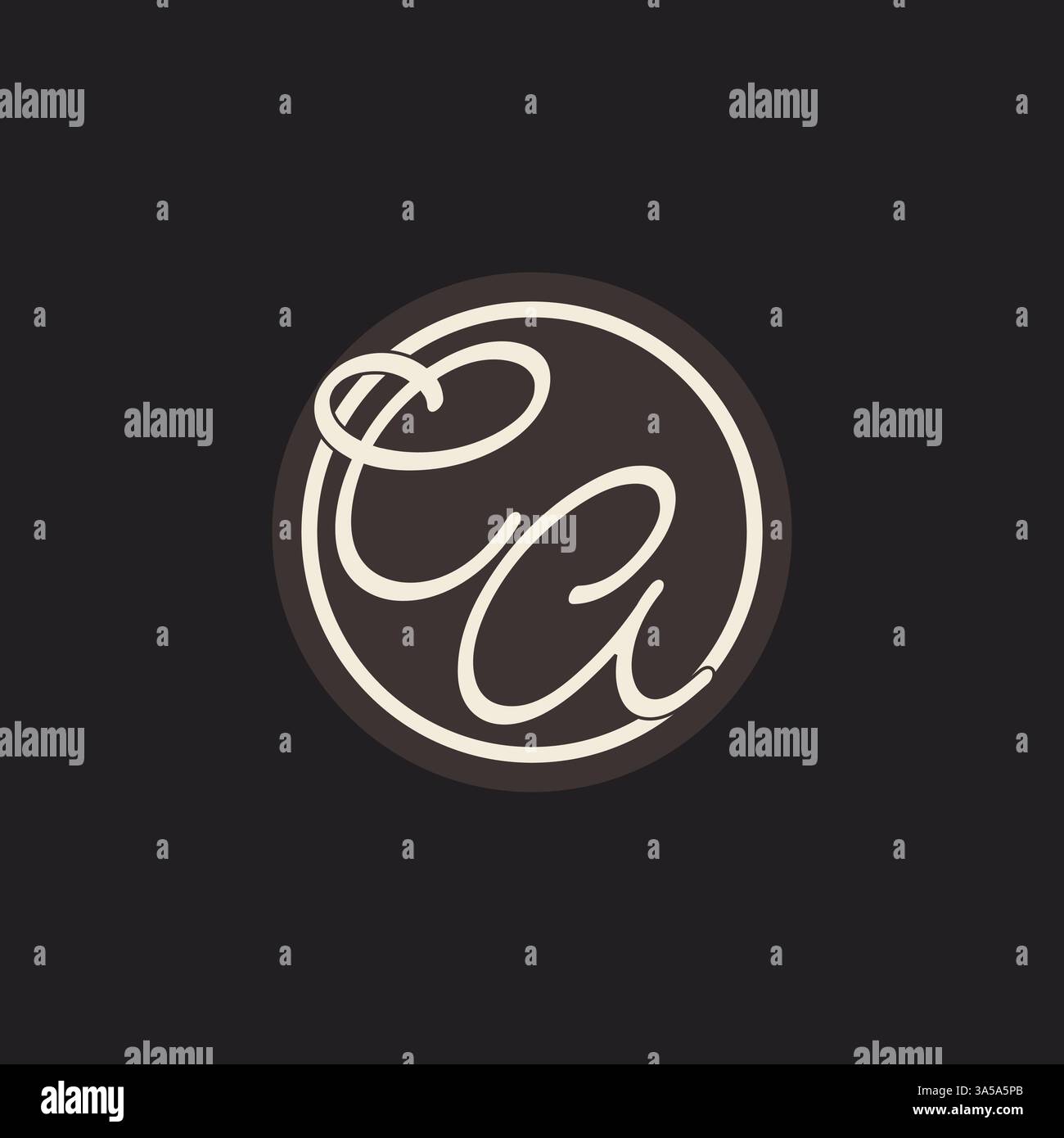 Initial letter CA monogram logo with simple and creative cirle line design ideas vector graphic Stock Vector