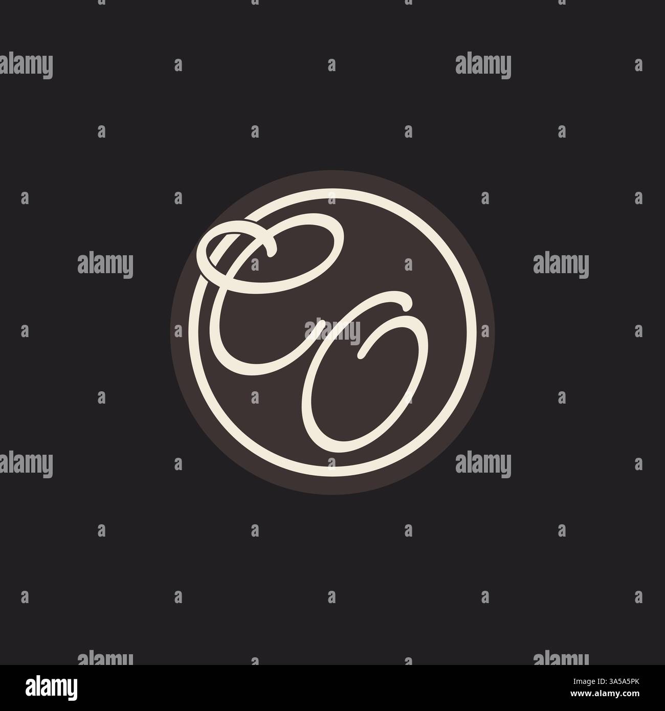 Initial letter CO monogram logo with simple and creative cirle line design ideas vector graphic Stock Vector