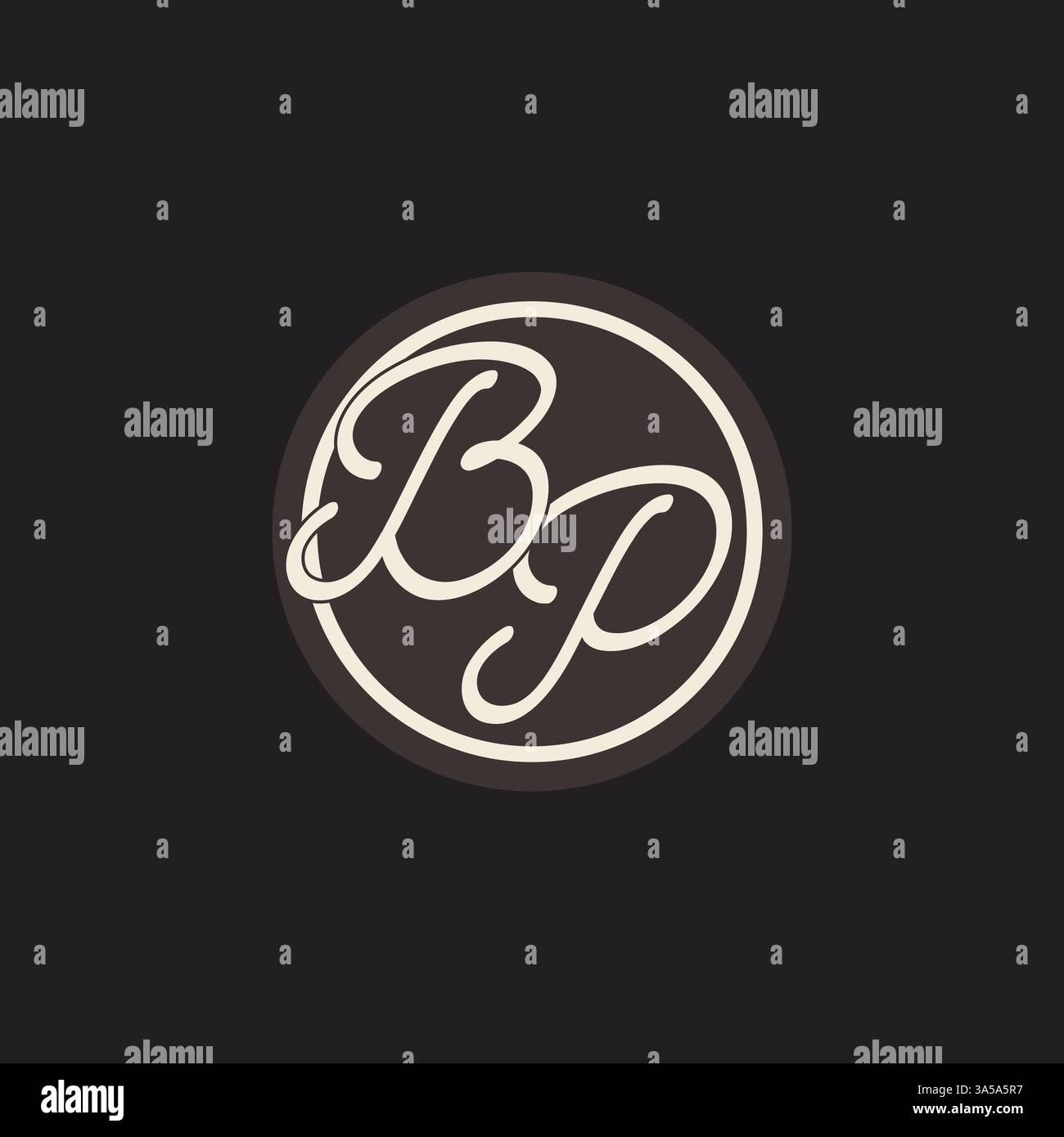 Initial letter BP monogram logo with simple and creative cirle line design ideas vector graphic Stock Vector