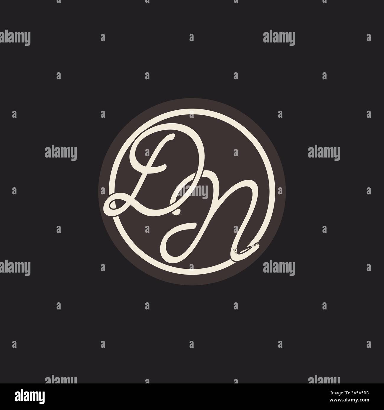 Initial letter DN monogram logo with simple and creative cirle line design ideas vector graphic Stock Vector