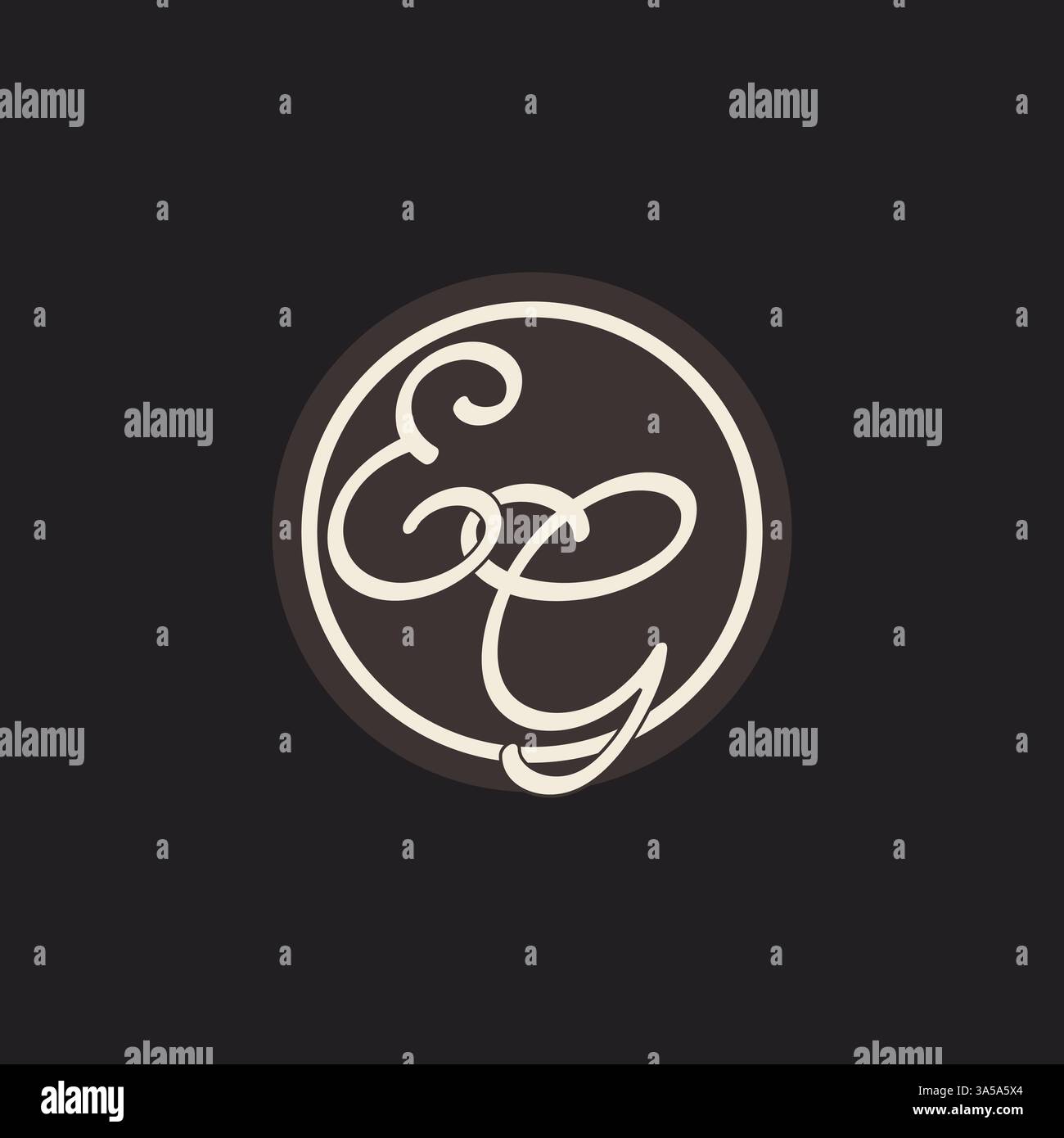 Initial letter EG monogram logo with simple and creative cirle line design ideas vector graphic Stock Vector