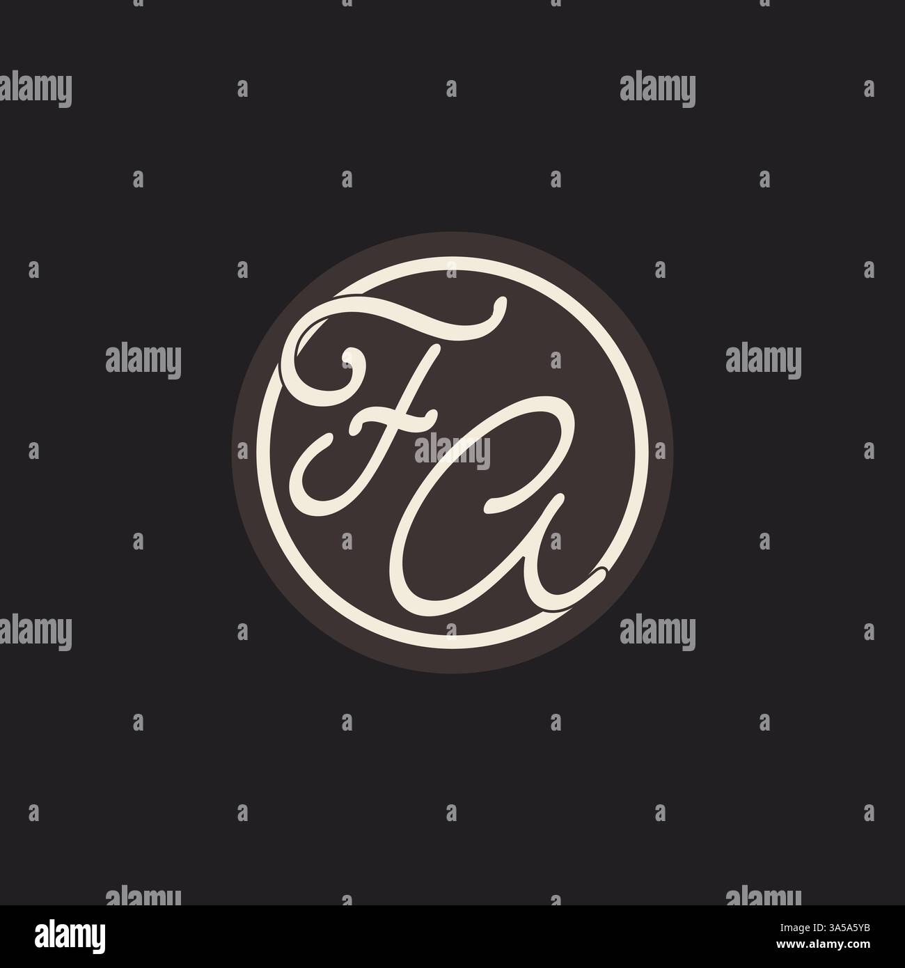 Initial letter FA monogram logo with simple and creative cirle line design ideas vector graphic Stock Vector