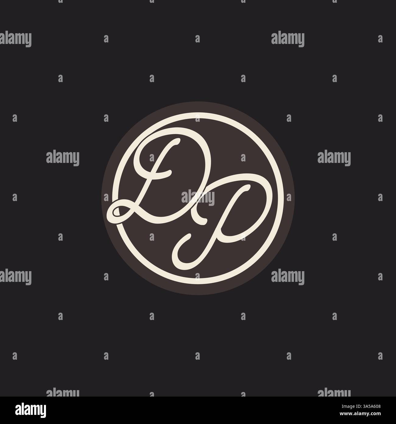 Initial letter DP monogram logo with simple and creative cirle line design ideas vector graphic Stock Vector