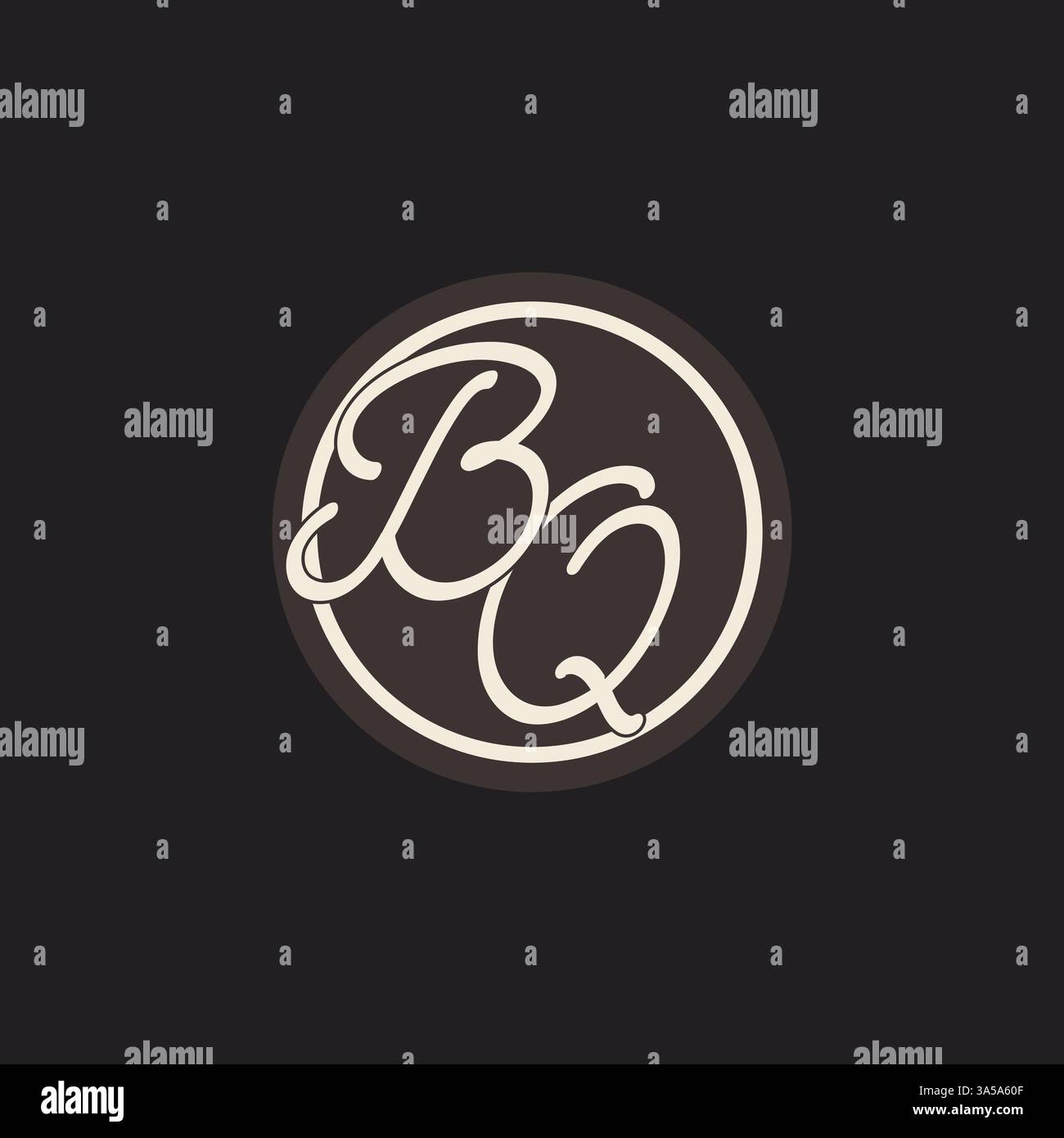 Initial letter BQ monogram logo with simple and creative cirle line design ideas vector graphic Stock Vector