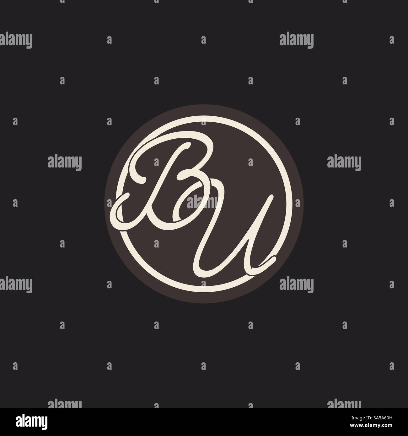 Initial letter BU monogram logo with simple and creative cirle line design ideas vector graphic Stock Vector