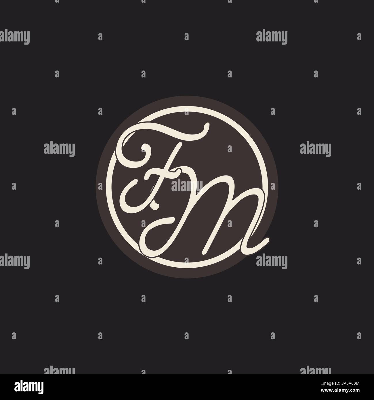 Initial letter FM monogram logo with simple and creative cirle line ...