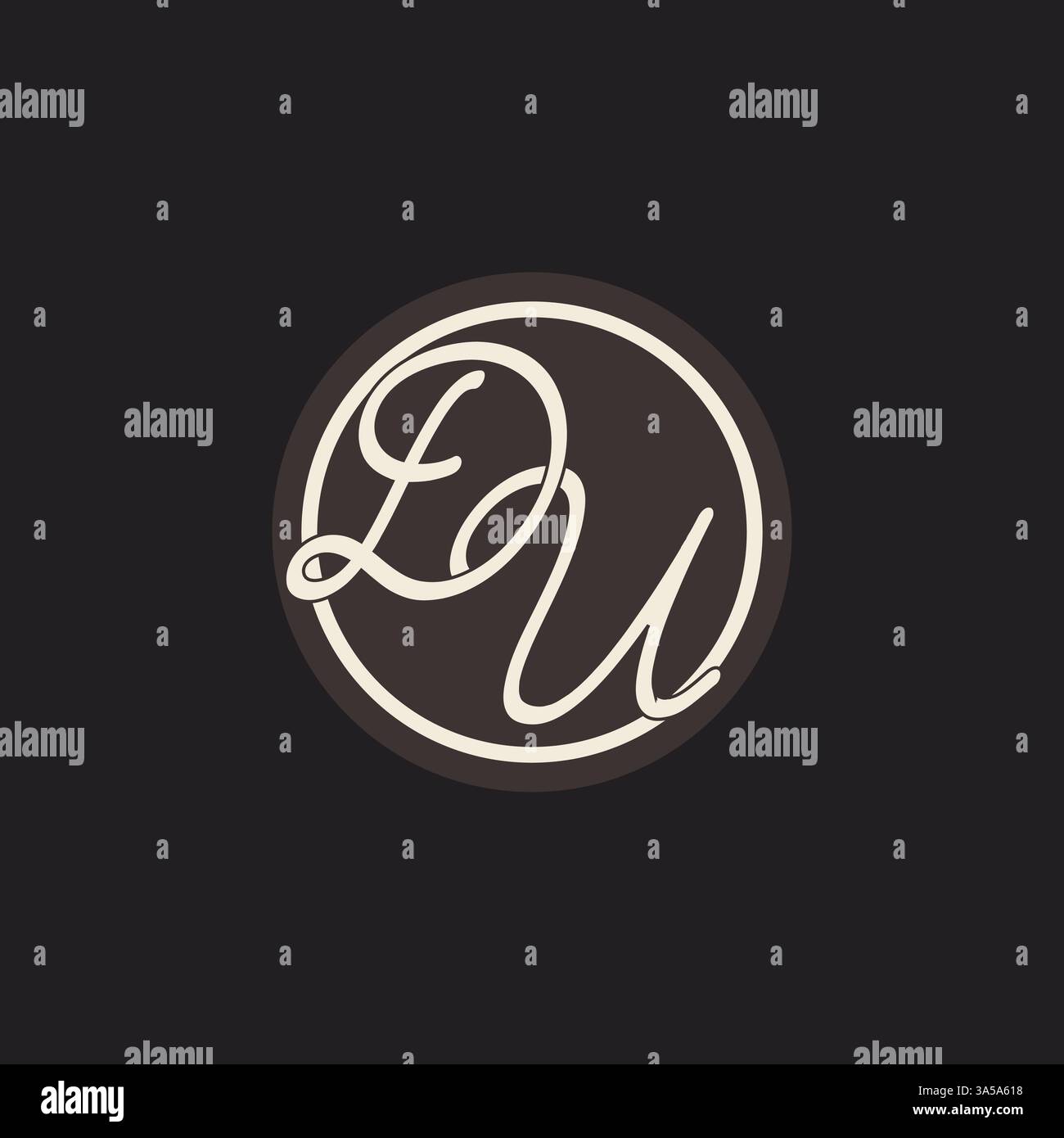 Initial letter DU monogram logo with simple and creative cirle line design ideas vector graphic Stock Vector
