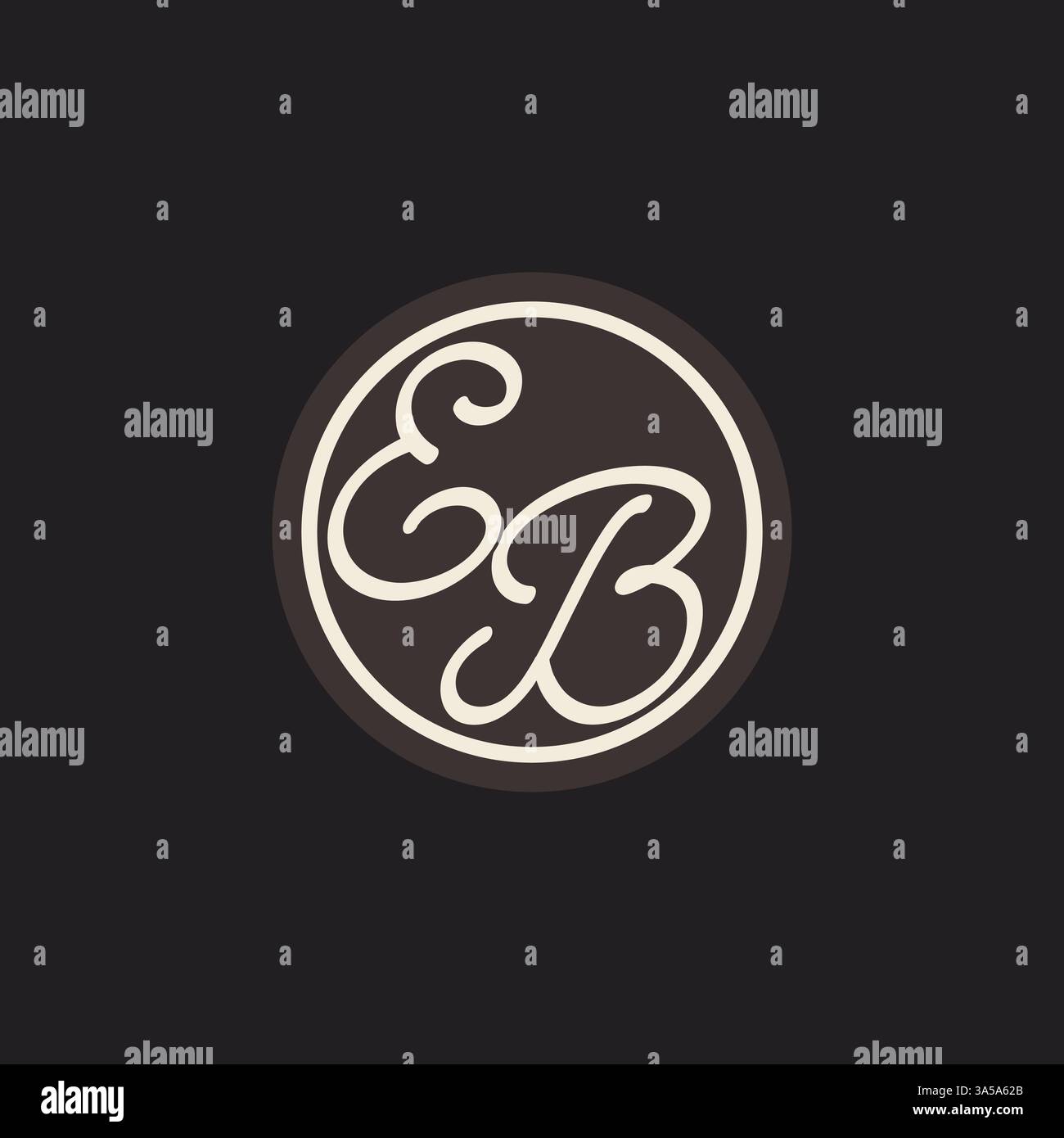 Initial letter EB monogram logo with simple and creative cirle line design ideas vector graphic Stock Vector