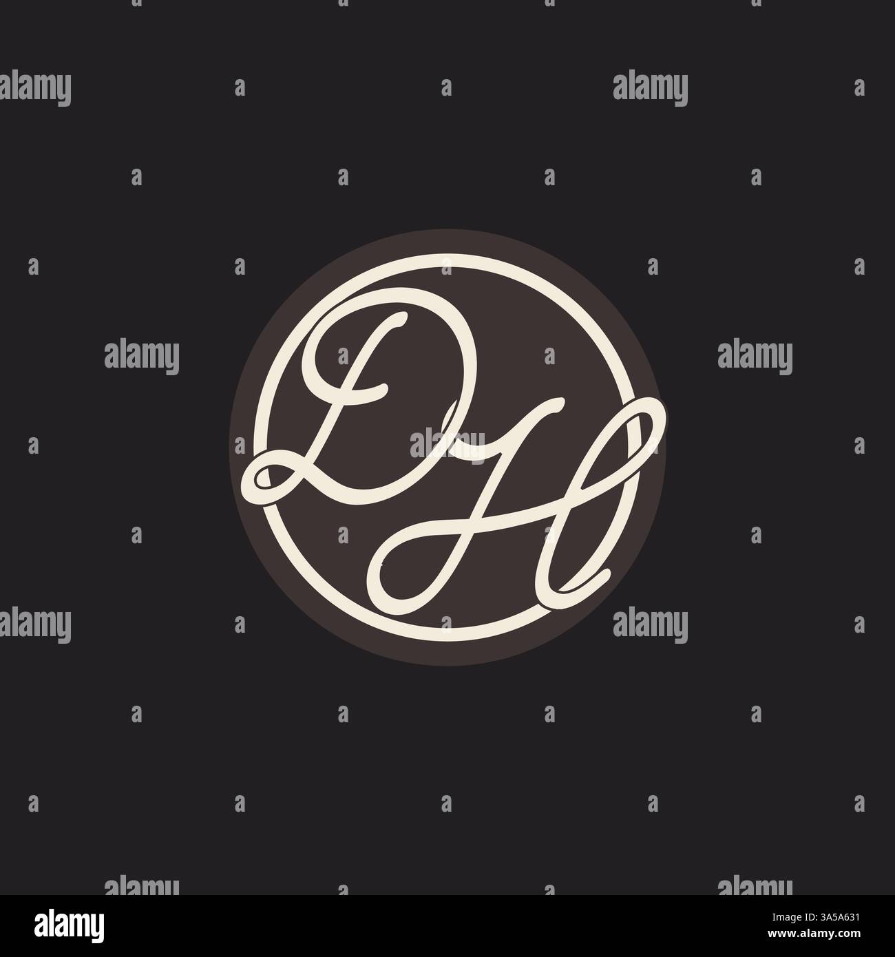 Initial letter DH monogram logo with simple and creative cirle line design ideas vector graphic Stock Vector