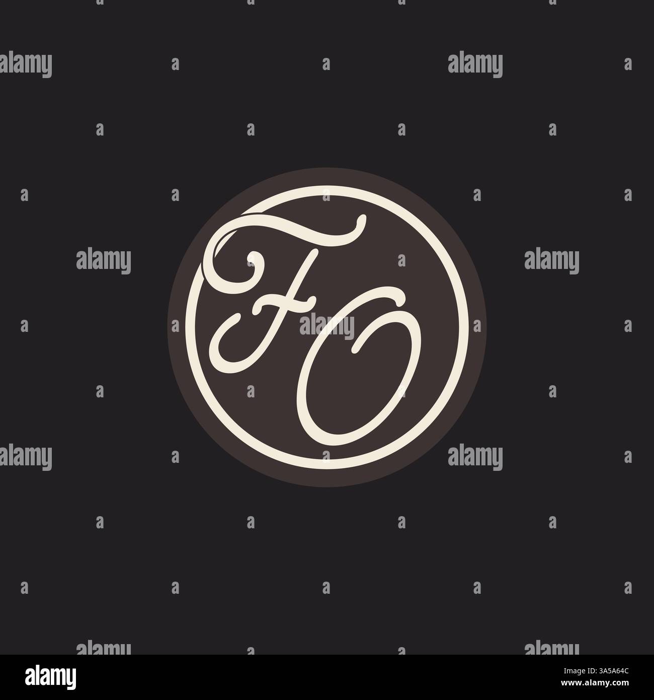 Initial letter FO monogram logo with simple and creative cirle line design ideas vector graphic Stock Vector