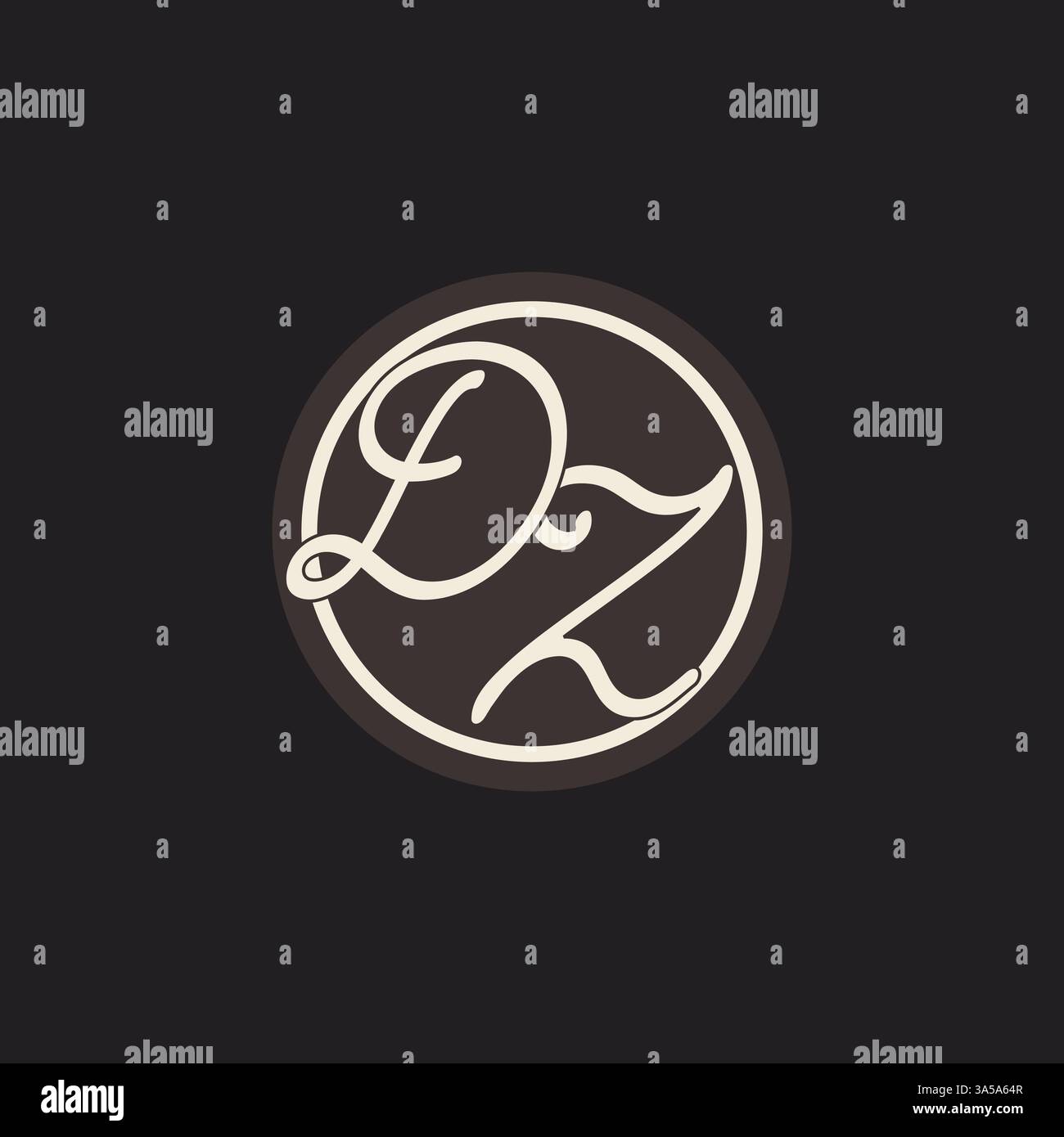 Initial letter DZ monogram logo with simple and creative cirle line design ideas vector graphic Stock Vector