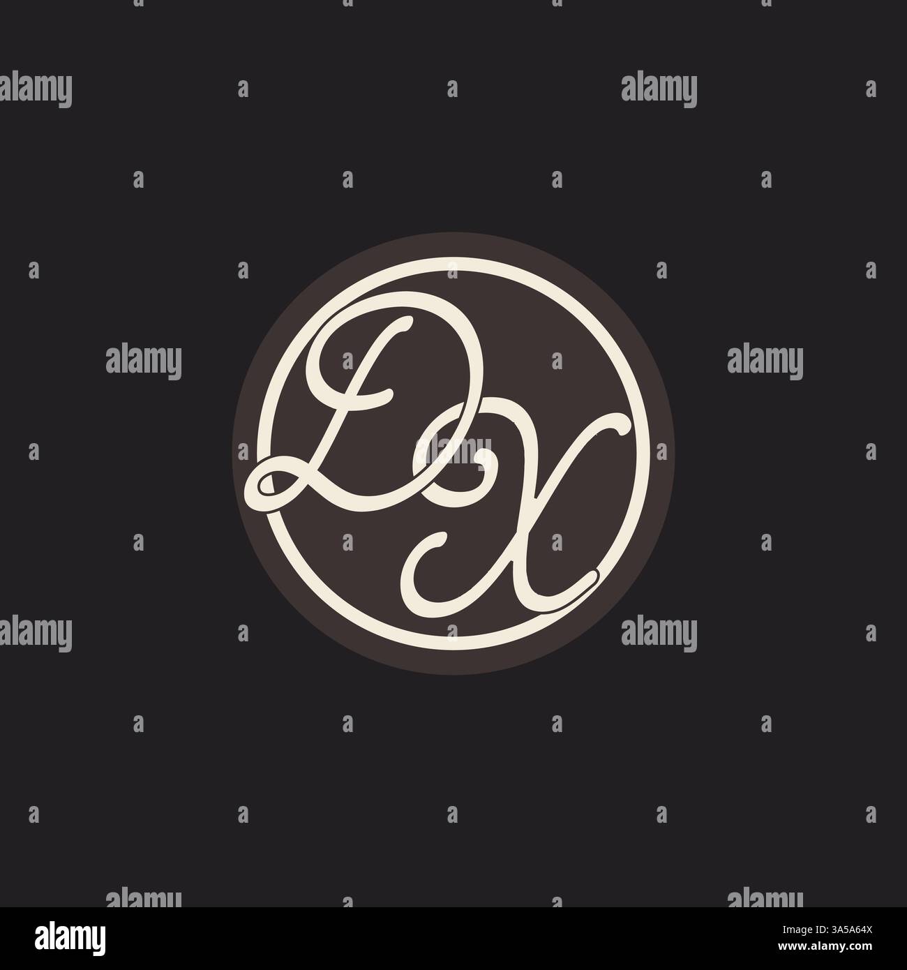 Initial letter DX monogram logo with simple and creative cirle line design ideas vector graphic Stock Vector