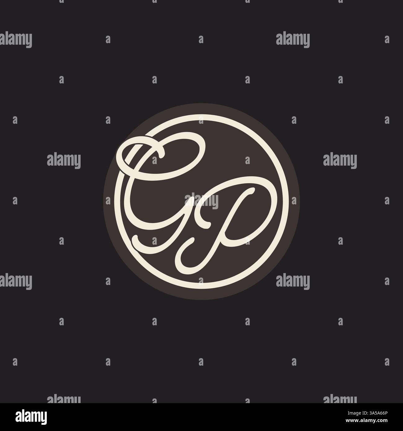 Initial letter GP monogram logo with simple and creative cirle line design ideas vector graphic Stock Vector