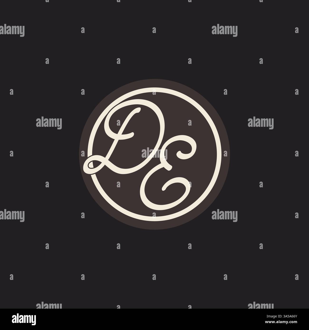 Initial letter DE monogram logo with simple and creative cirle line design ideas vector graphic Stock Vector