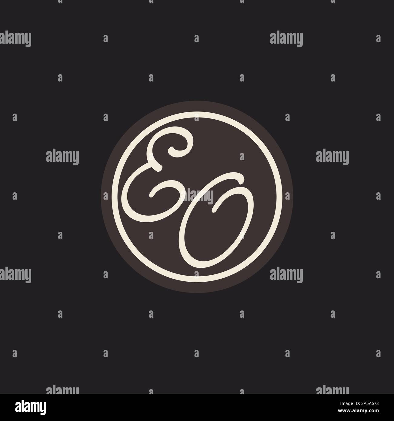 Initial letter EO monogram logo with simple and creative cirle line design ideas vector graphic Stock Vector