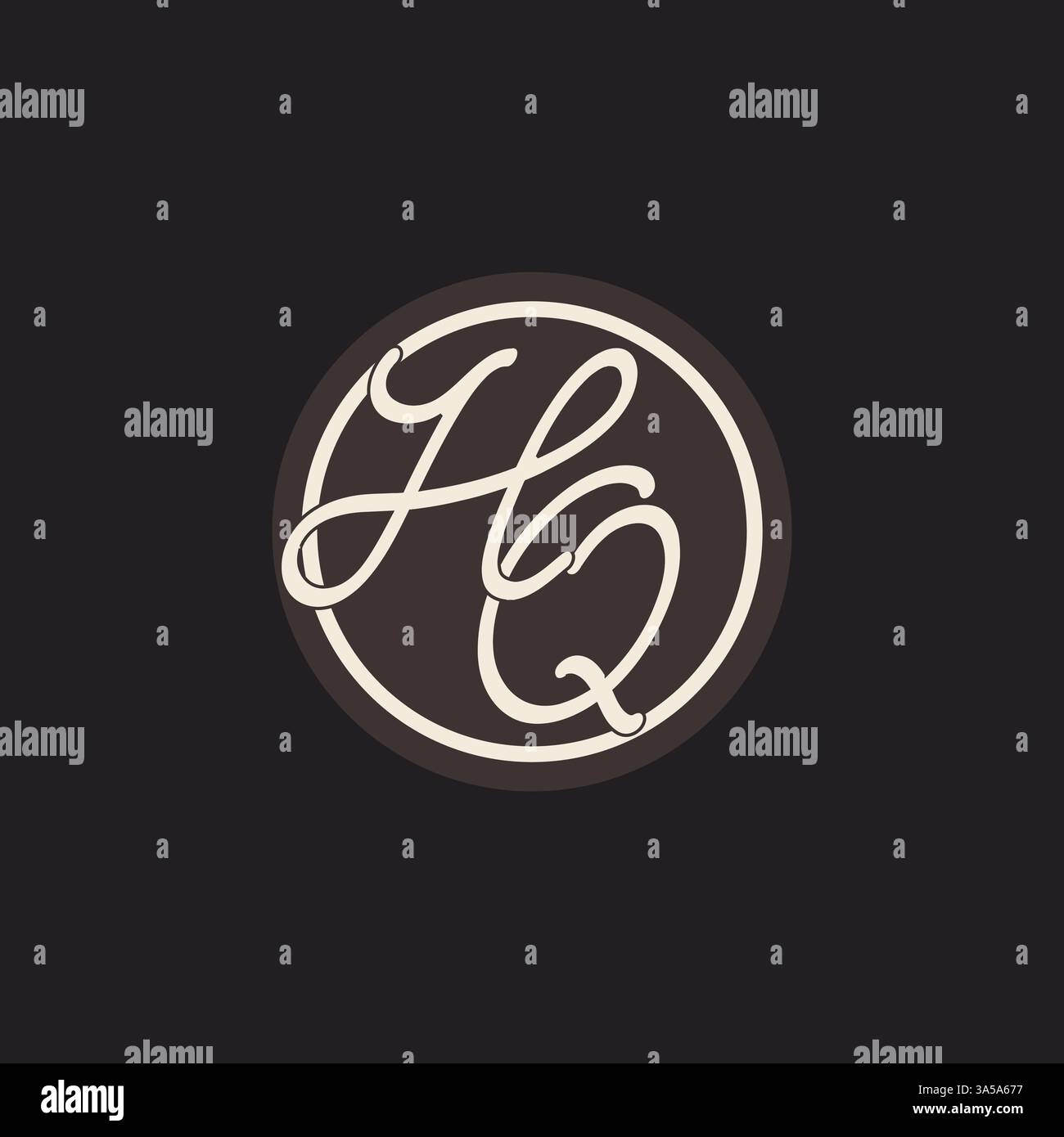 Initial letter HQ monogram logo with simple and creative cirle line design ideas vector graphic Stock Vector