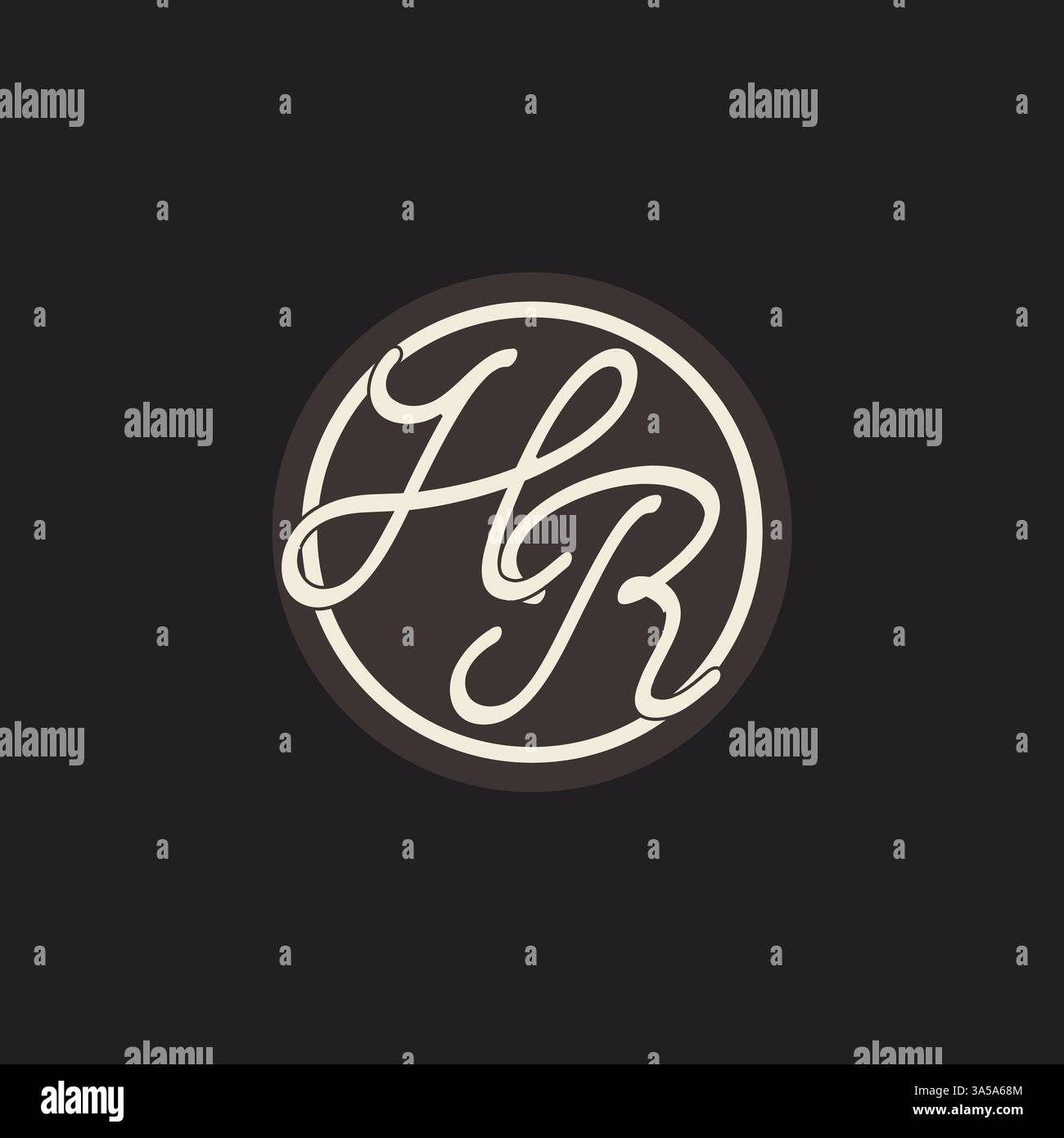 Initial letter HR monogram logo with simple and creative cirle line design ideas vector graphic Stock Vector