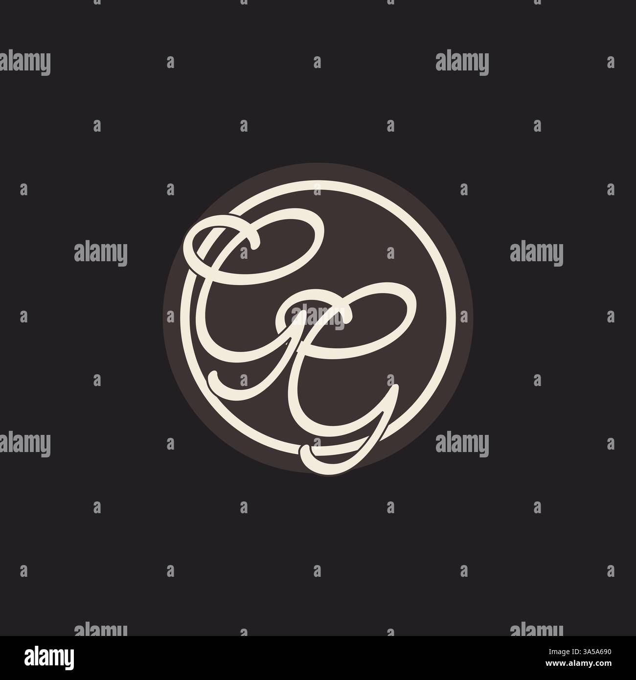 Initial letter GG monogram logo with simple and creative cirle line design ideas vector graphic Stock Vector