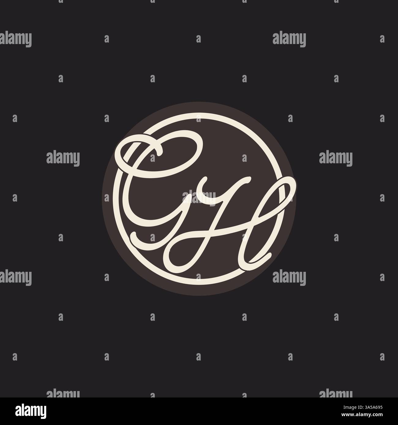 Initial letter GH monogram logo with simple and creative cirle line design ideas vector graphic Stock Vector