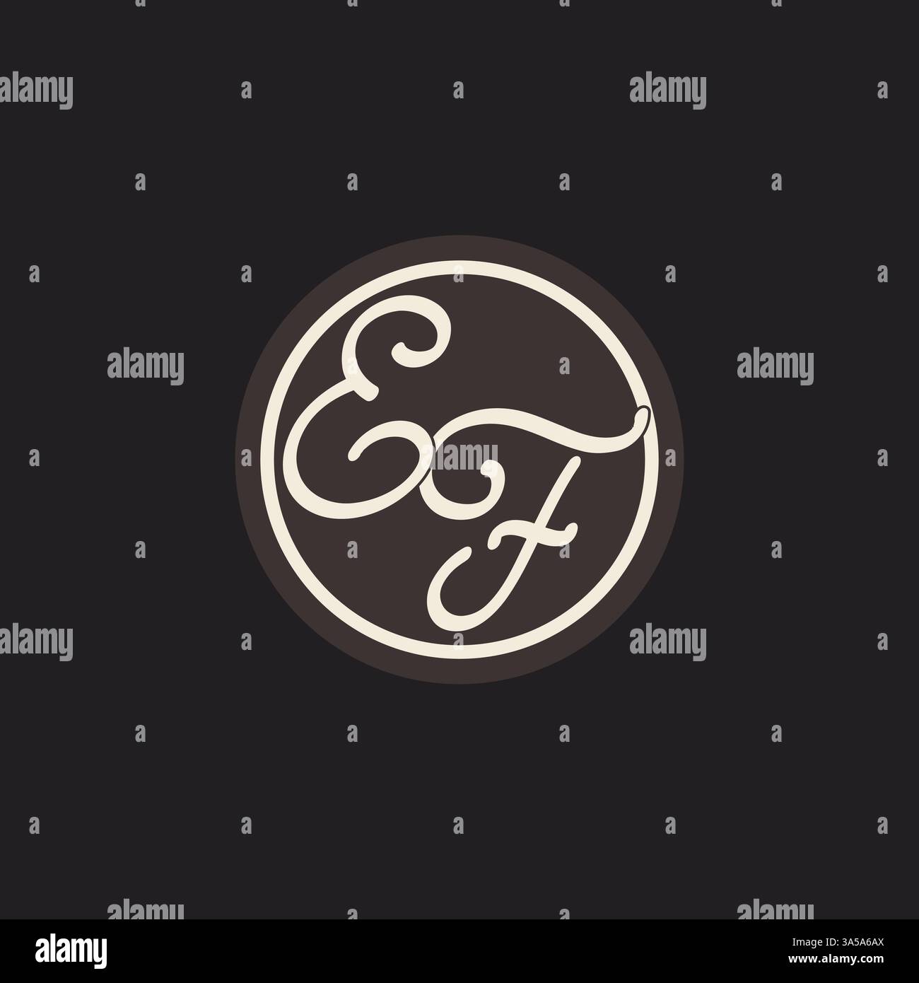 Initial letter EF monogram logo with simple and creative cirle line design ideas vector graphic Stock Vector