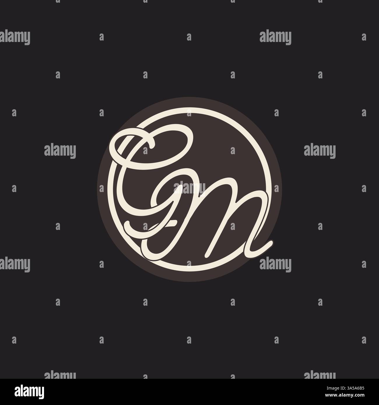 Initial letter GM monogram logo with simple and creative cirle line design ideas vector graphic Stock Vector