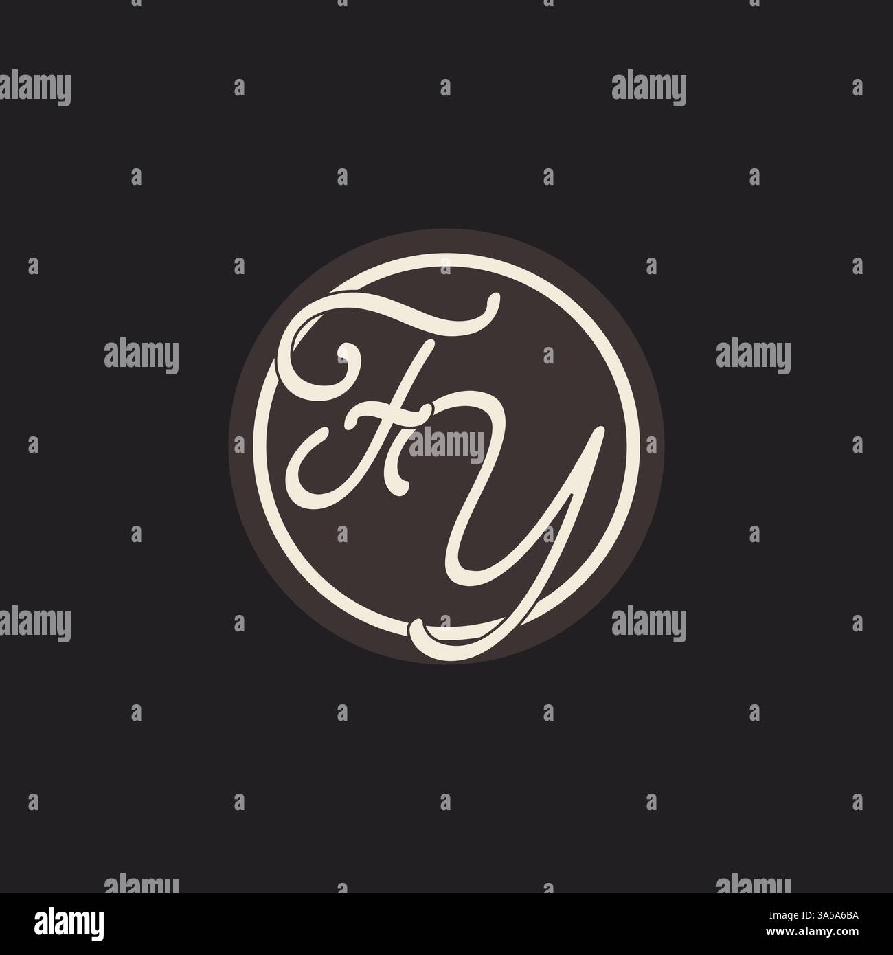 Initial letter FY monogram logo with simple and creative cirle line design ideas vector graphic Stock Vector