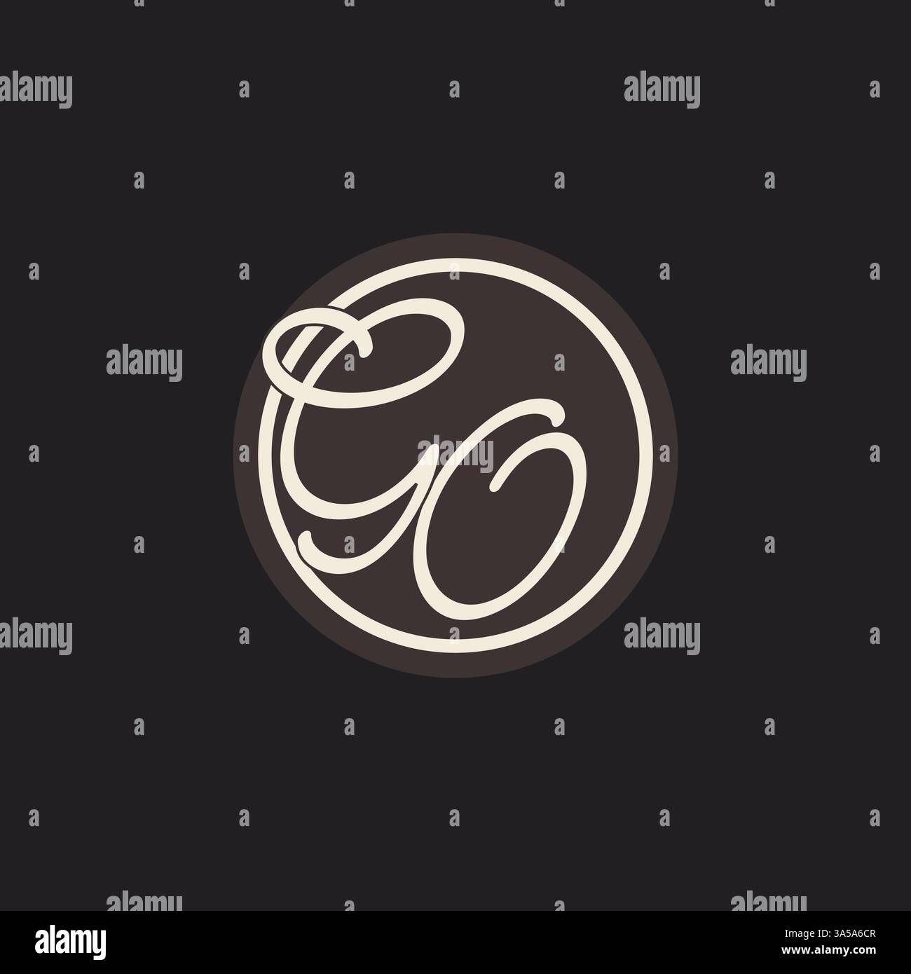 Initial letter GO monogram logo with simple and creative cirle line design ideas vector graphic Stock Vector