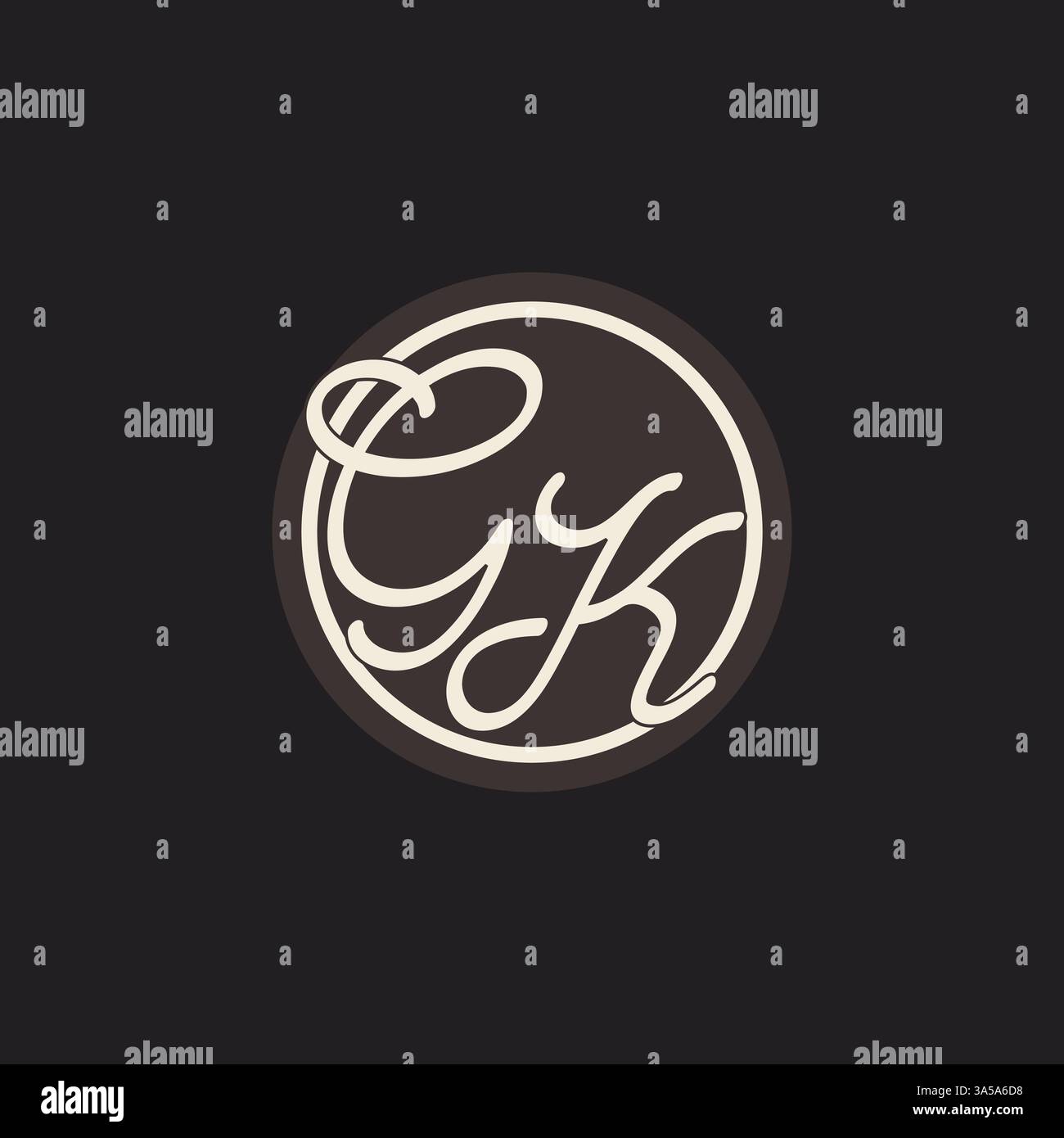 Initial letter GK monogram logo with simple and creative cirle line design ideas vector graphic Stock Vector