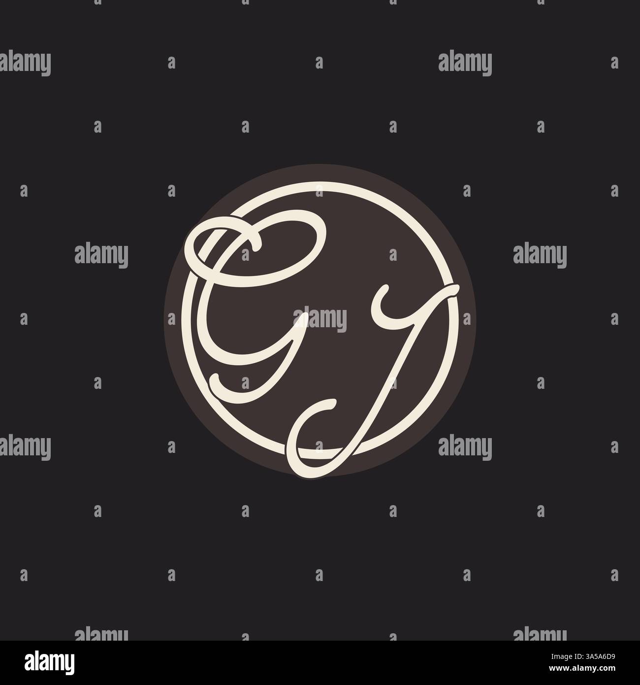 Initial letter GJ monogram logo with simple and creative cirle line design ideas vector graphic Stock Vector