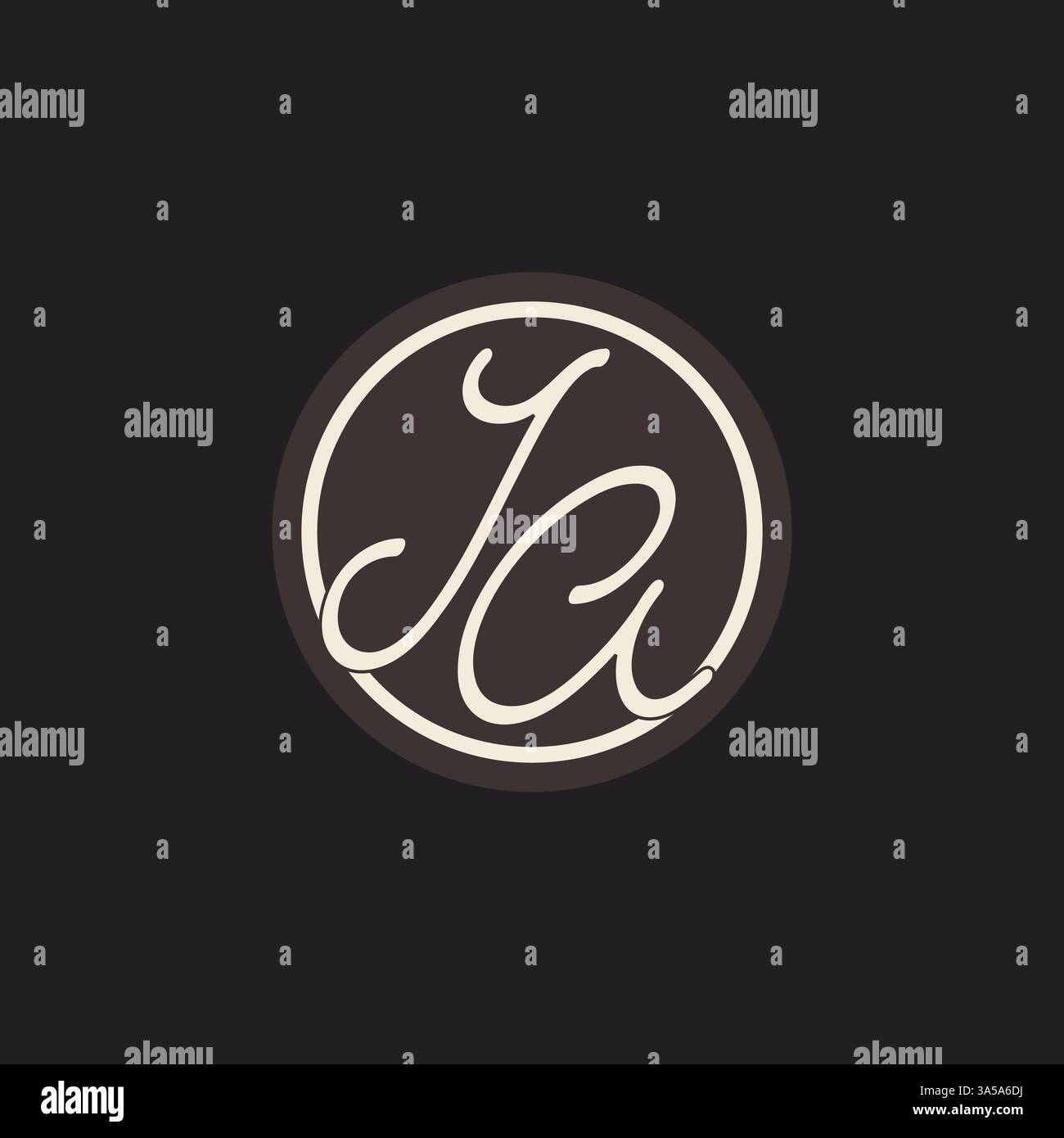 Initial letter JA monogram logo with simple and creative cirle line design ideas vector graphic Stock Vector