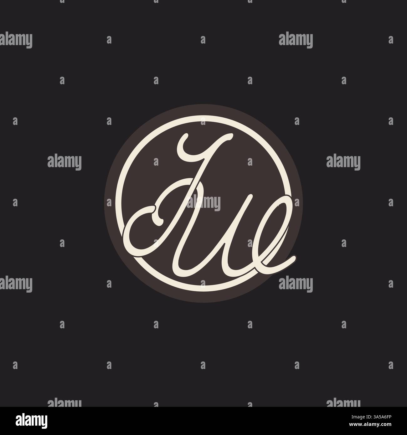 Initial letter JW monogram logo with simple and creative cirle line design ideas vector graphic Stock Vector
