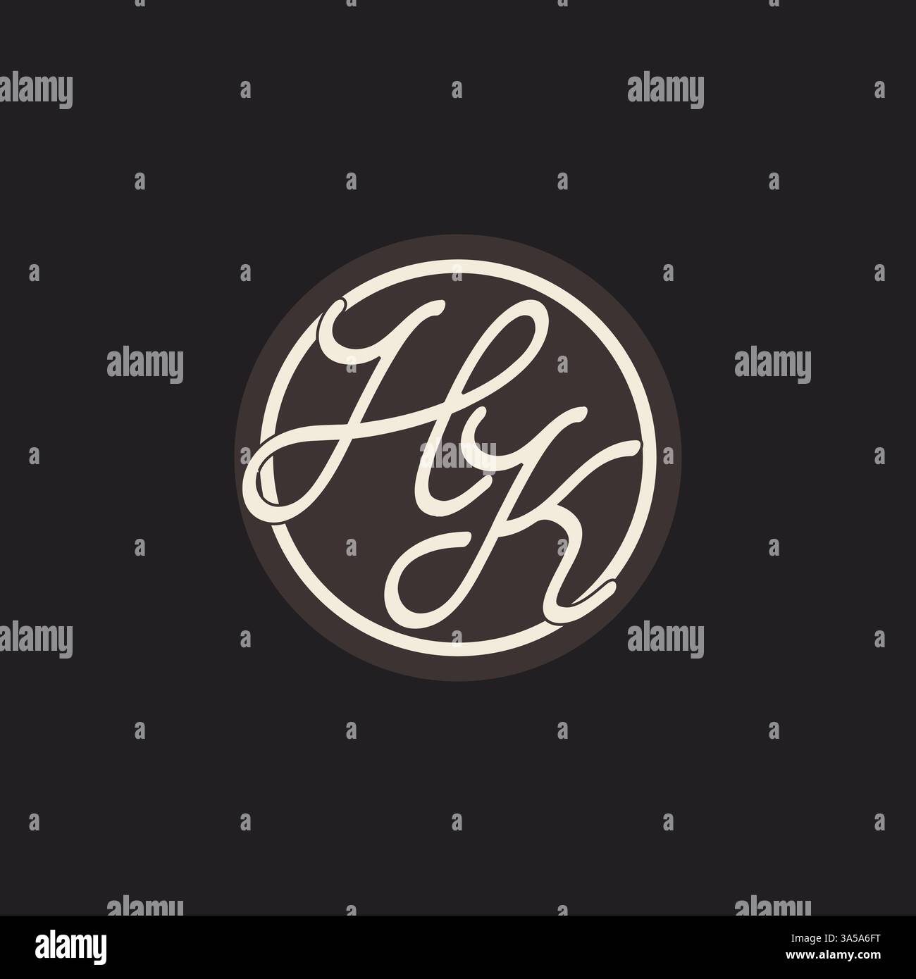 Initial letter HK monogram logo with simple and creative cirle line design ideas vector graphic Stock Vector