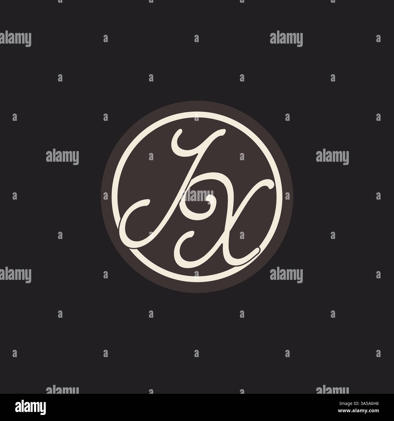 Initial letter JX monogram logo with simple and creative cirle line design ideas vector graphic Stock Vector