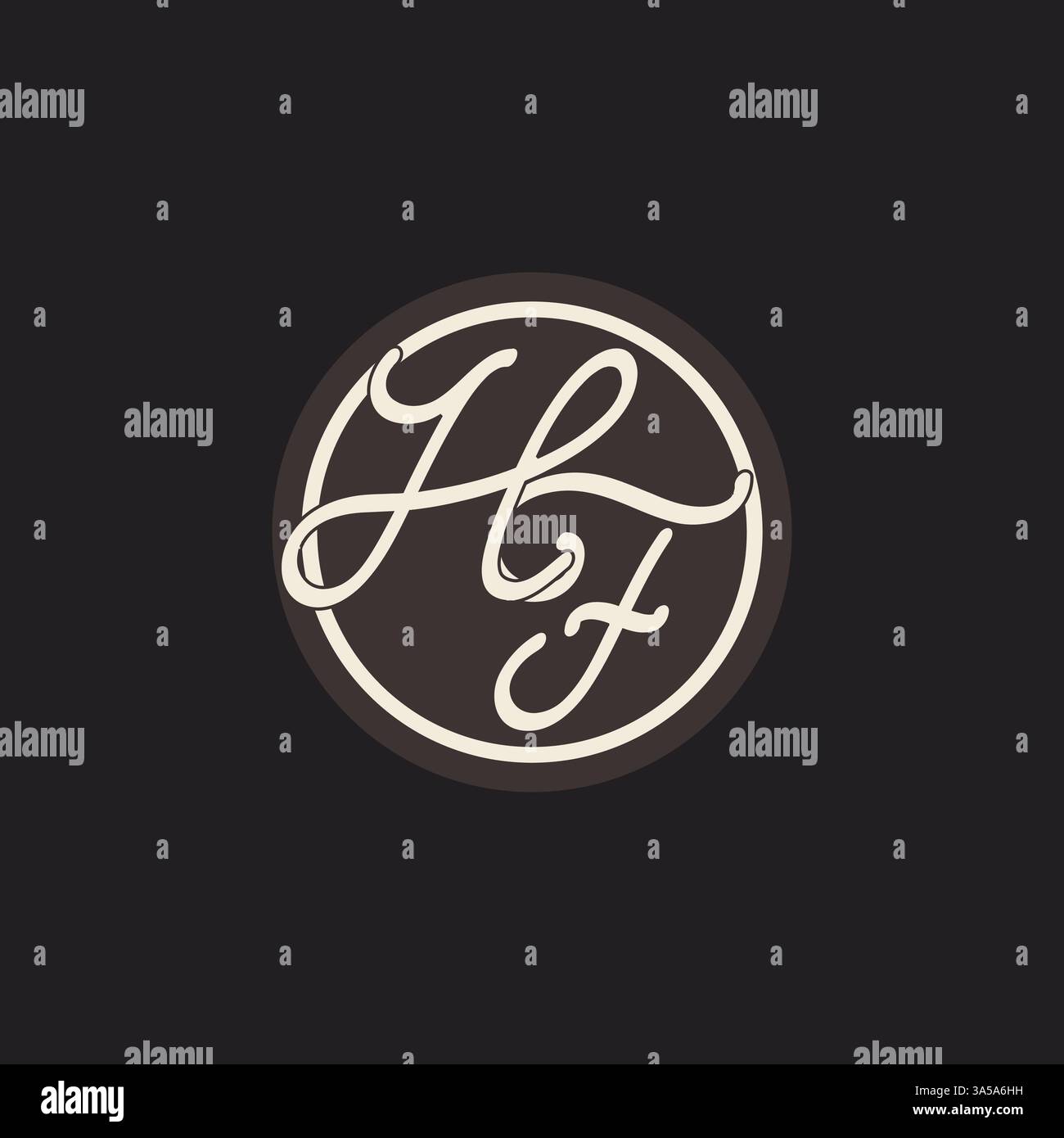 Initial letter HF monogram logo with simple and creative cirle line design ideas vector graphic Stock Vector