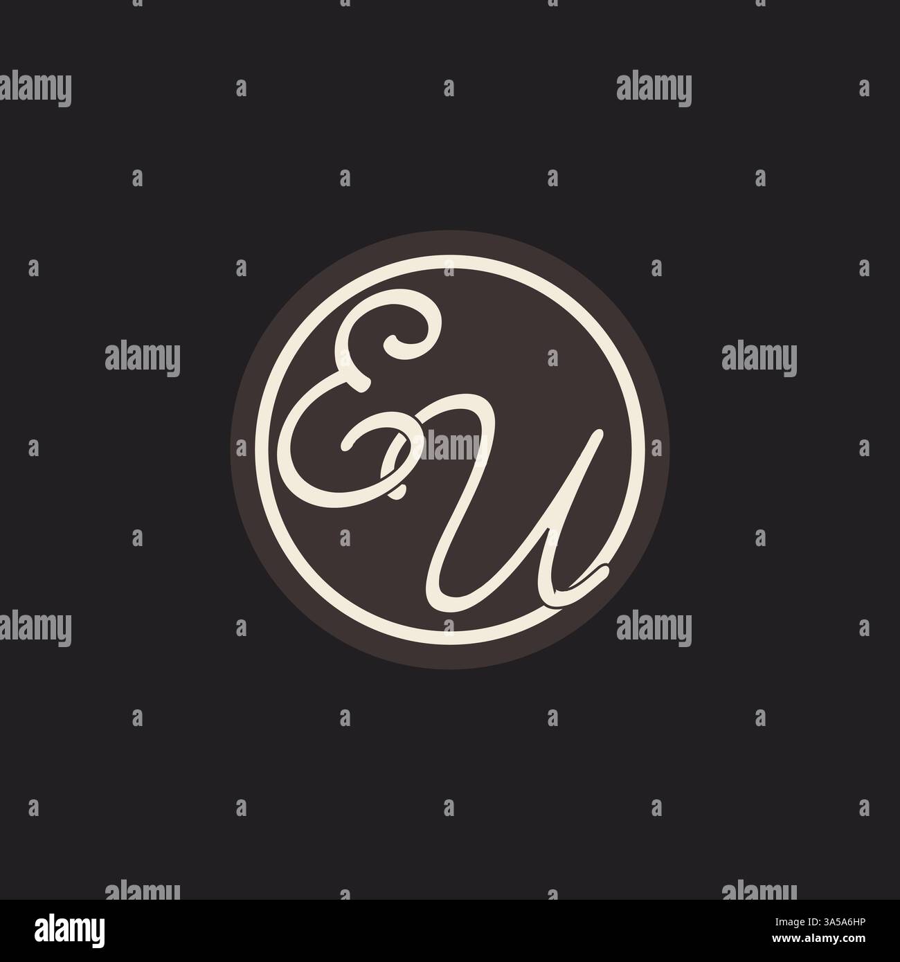 Initial letter EU monogram logo with simple and creative cirle line design ideas vector graphic Stock Vector