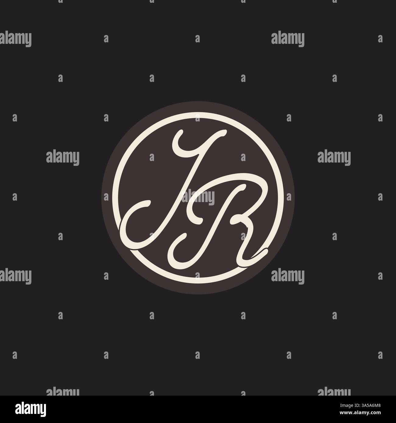 Initial letter JR monogram logo with simple and creative cirle line design ideas vector graphic Stock Vector