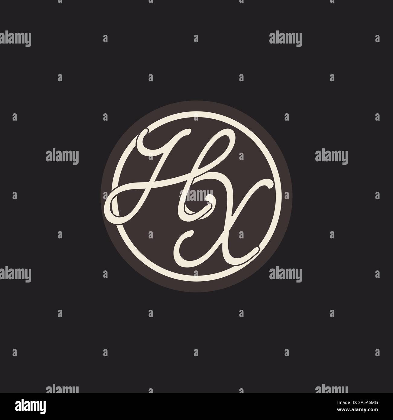 Initial letter HX monogram logo with simple and creative cirle line design ideas vector graphic Stock Vector
